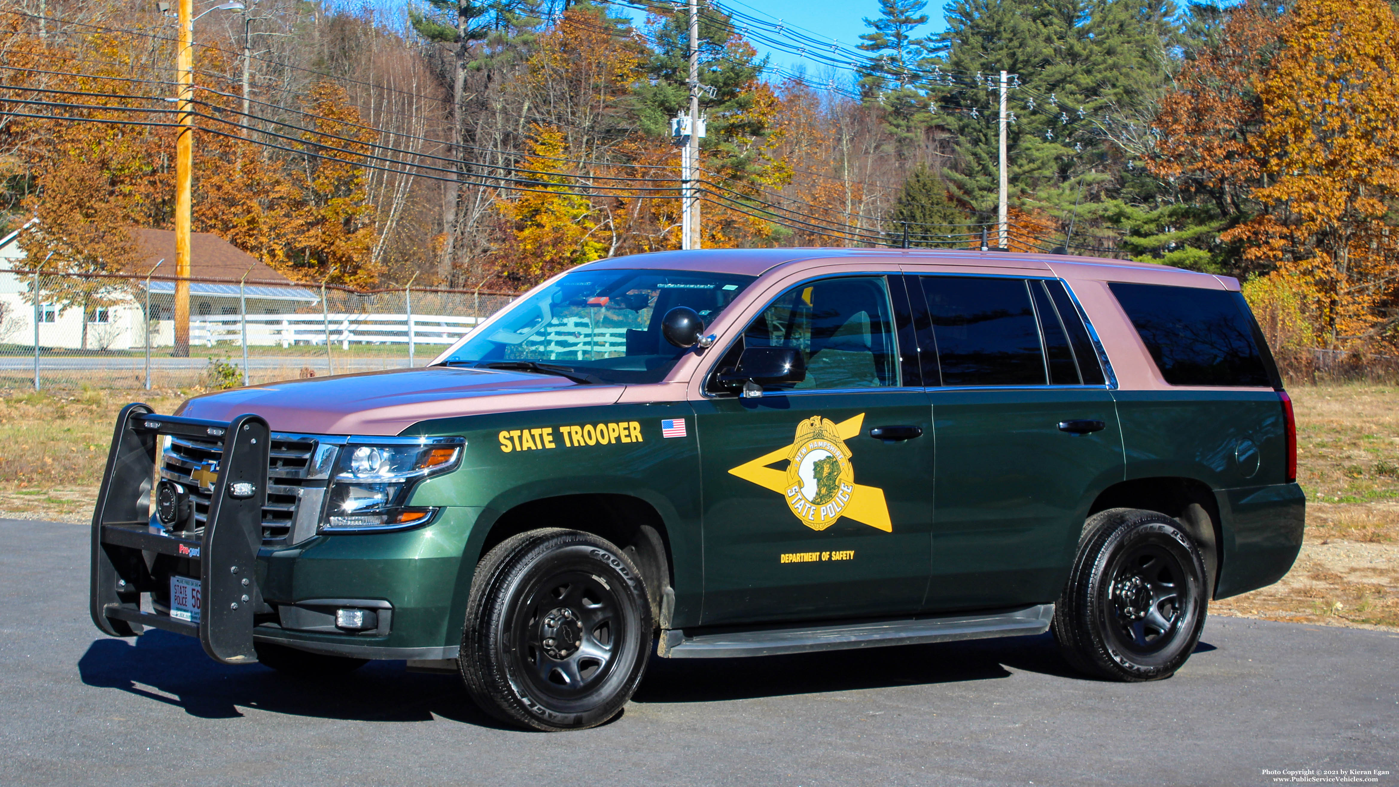 A photo  of New Hampshire State Police
            Cruiser 56, a 2020 Chevrolet Tahoe             taken by Kieran Egan