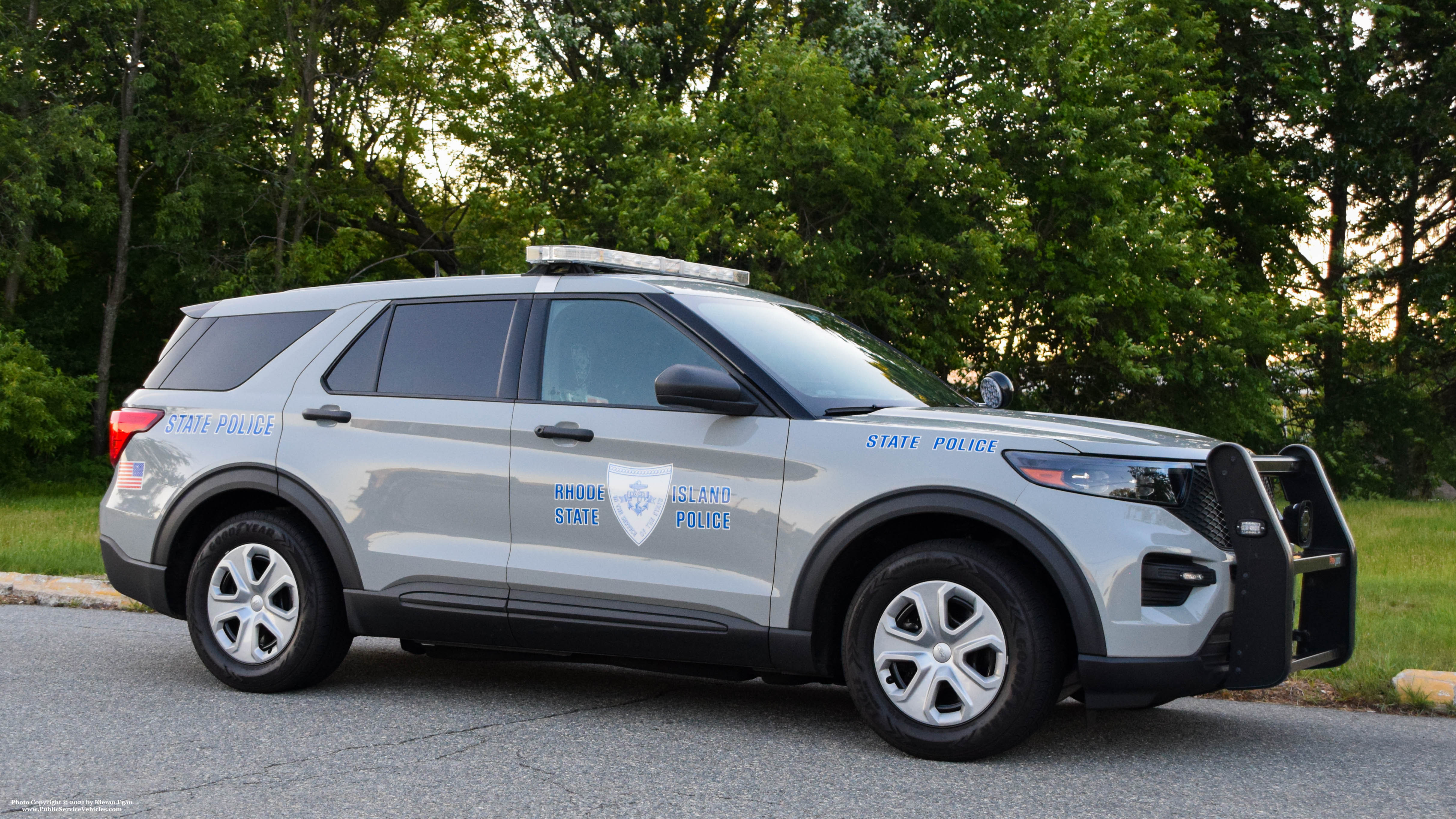 A photo  of Rhode Island State Police
            Cruiser 19, a 2020 Ford Police Interceptor Utility             taken by Kieran Egan