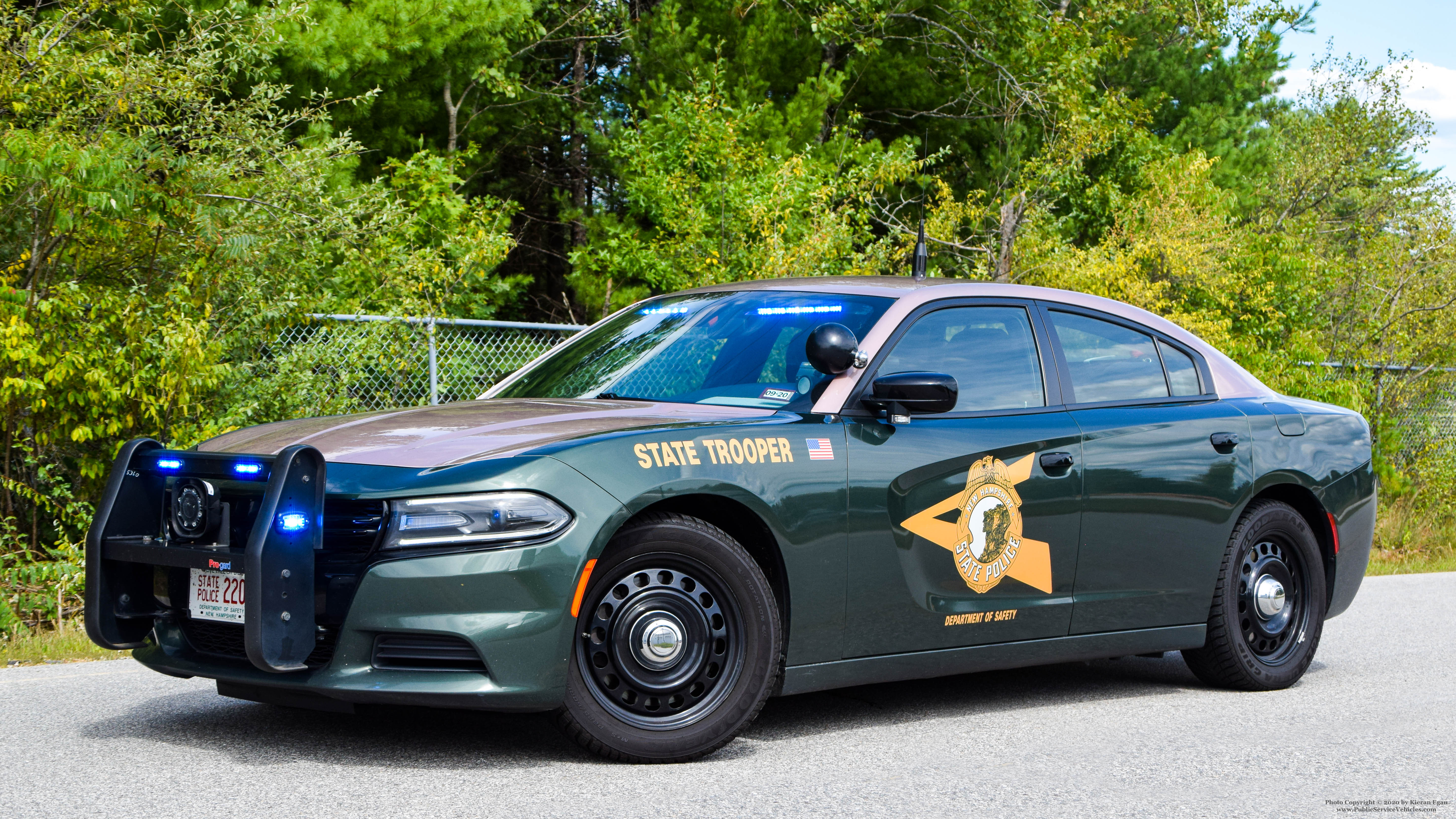 A photo  of New Hampshire State Police
            Cruiser 220, a 2019 Dodge Charger             taken by Kieran Egan