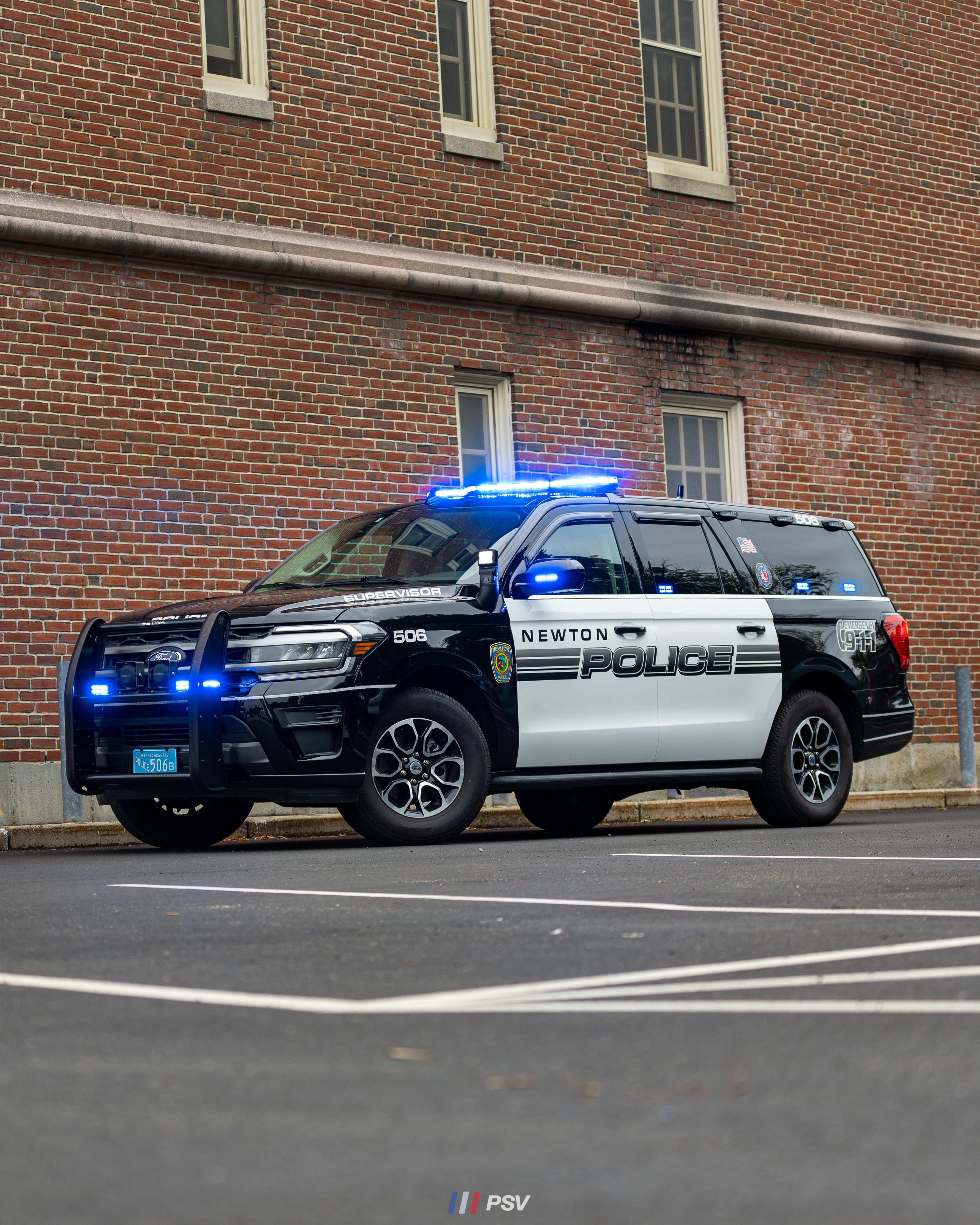 A photo  of Newton Police
            Cruiser 506, a 2023 Ford Expedition MAX             taken by Kieran Egan