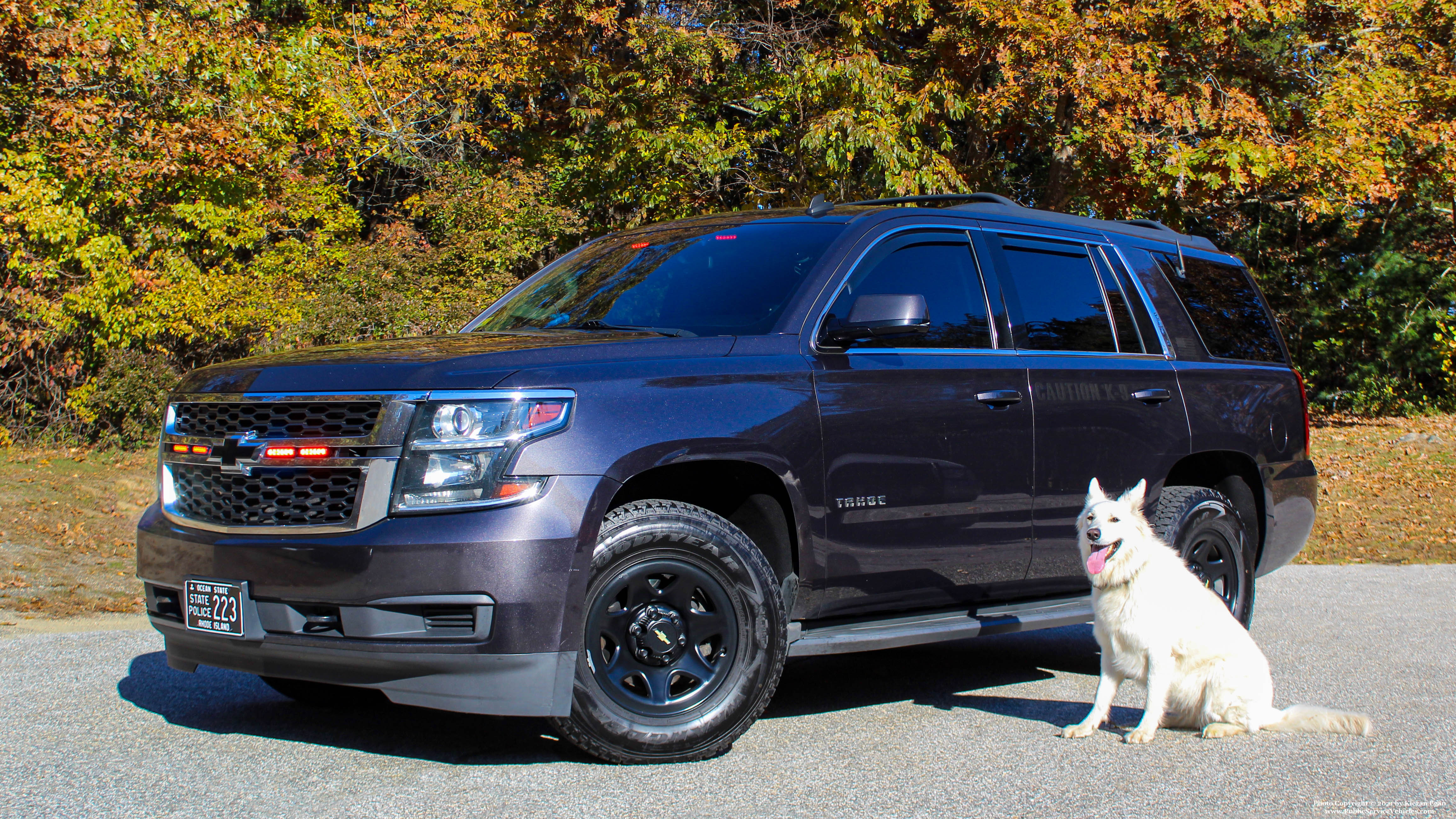 A photo  of Rhode Island State Police
            Cruiser 223, a 2015 Chevrolet Tahoe             taken by Kieran Egan