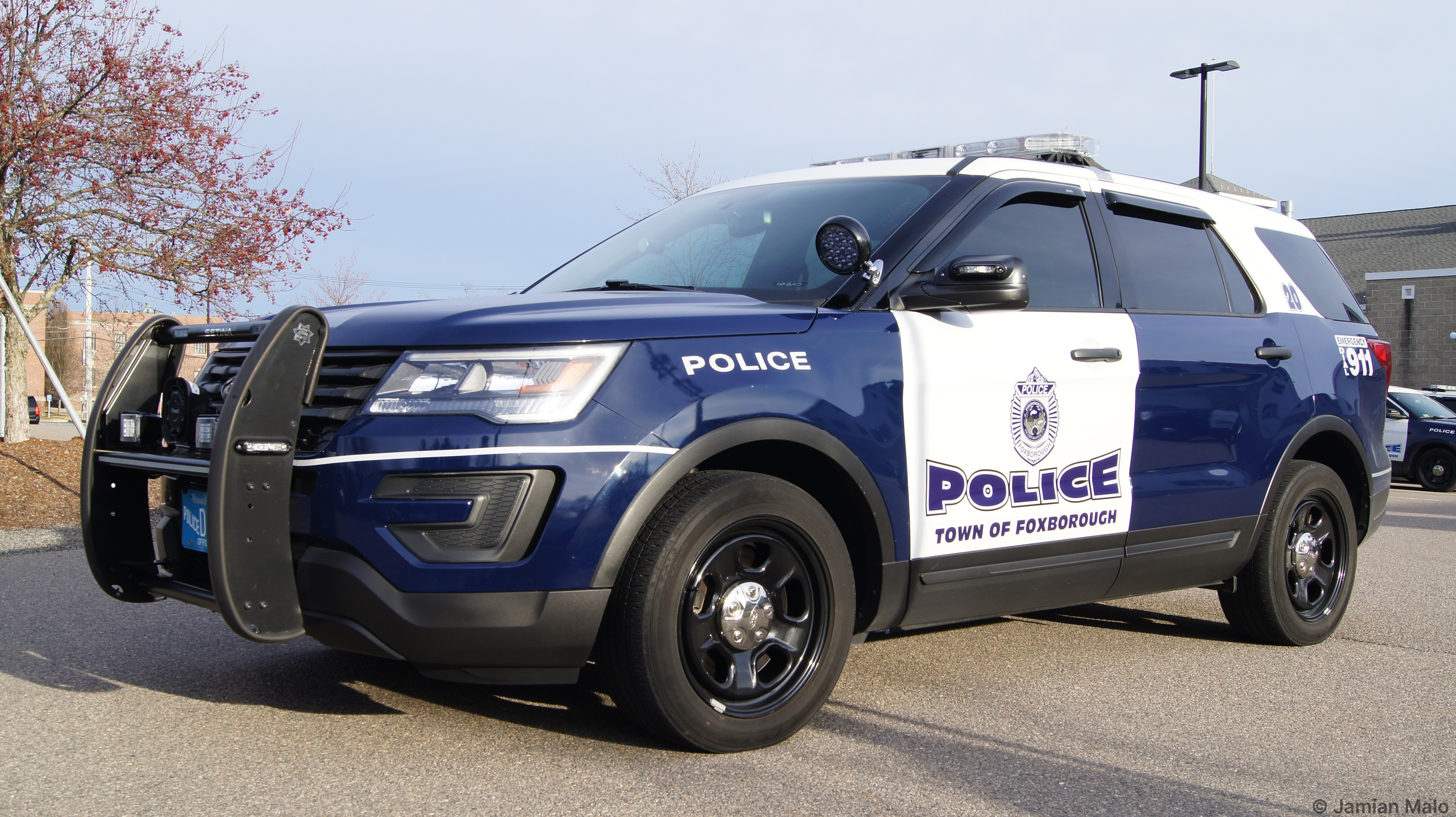 A photo  of Foxborough Police
            Cruiser 20, a 2018 Ford Police Interceptor Utility             taken by Jamian Malo