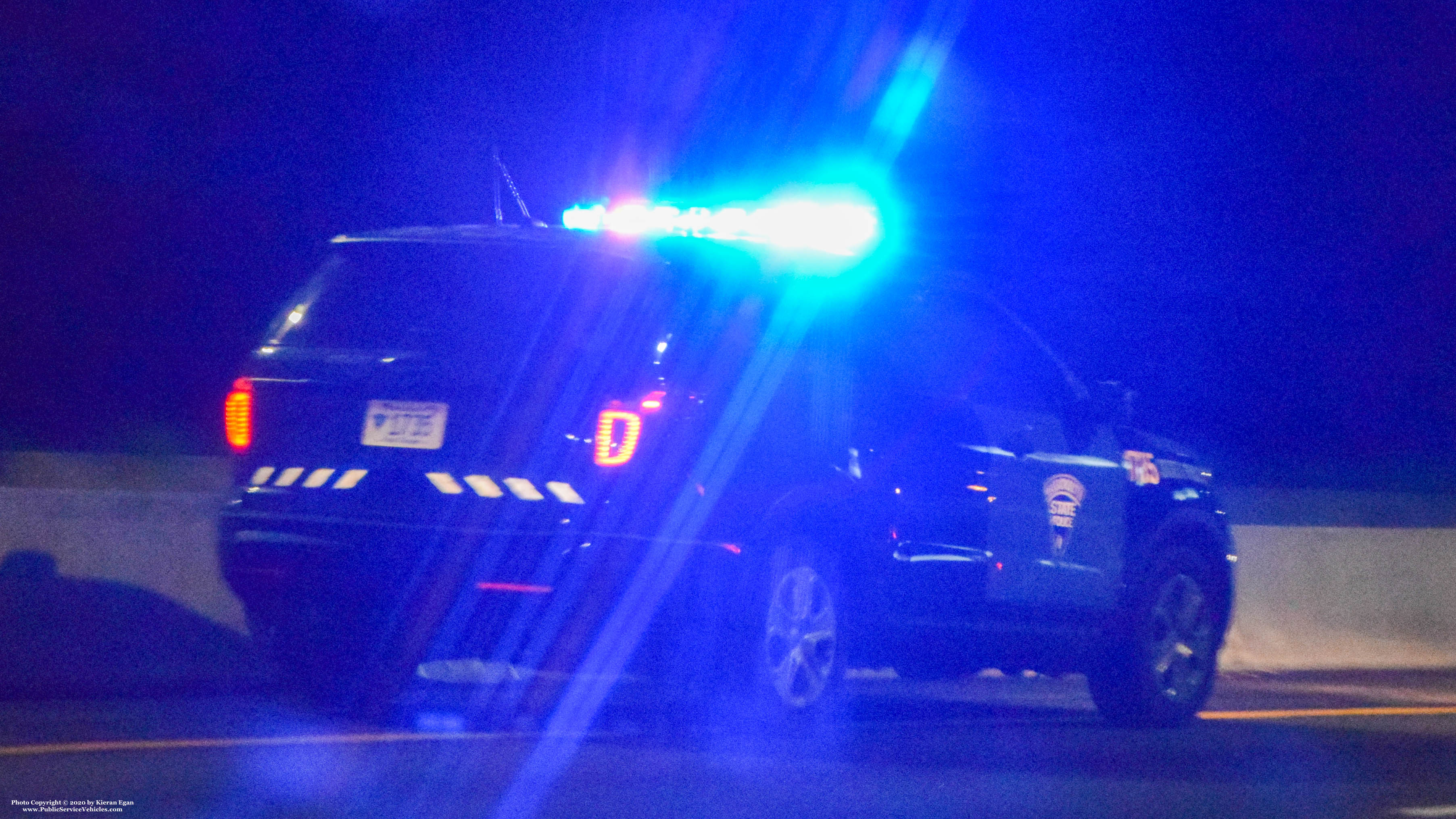 A photo  of Massachusetts State Police
            Cruiser 1735, a 2014 Ford Police Interceptor Utility             taken by Kieran Egan