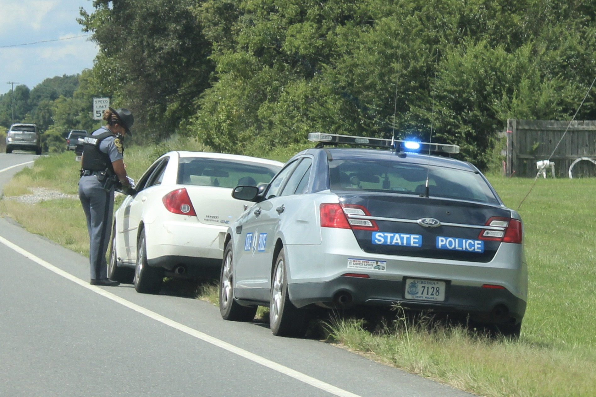 A photo  of Virginia State Police
            Cruiser 7128, a 2013-2019 Ford Police Interceptor Sedan             taken by @riemergencyvehicles