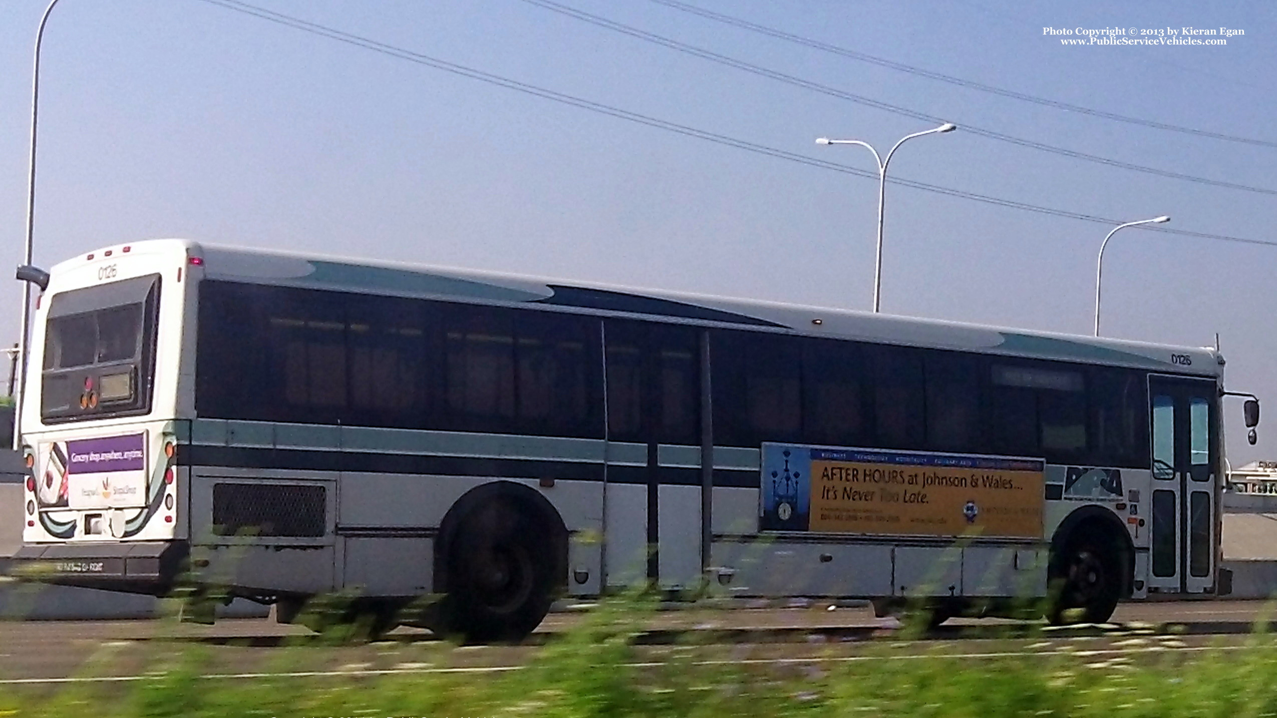 A photo  of Rhode Island Public Transit Authority
            Bus 0126, a 2001 Orion V 05.501             taken by Kieran Egan