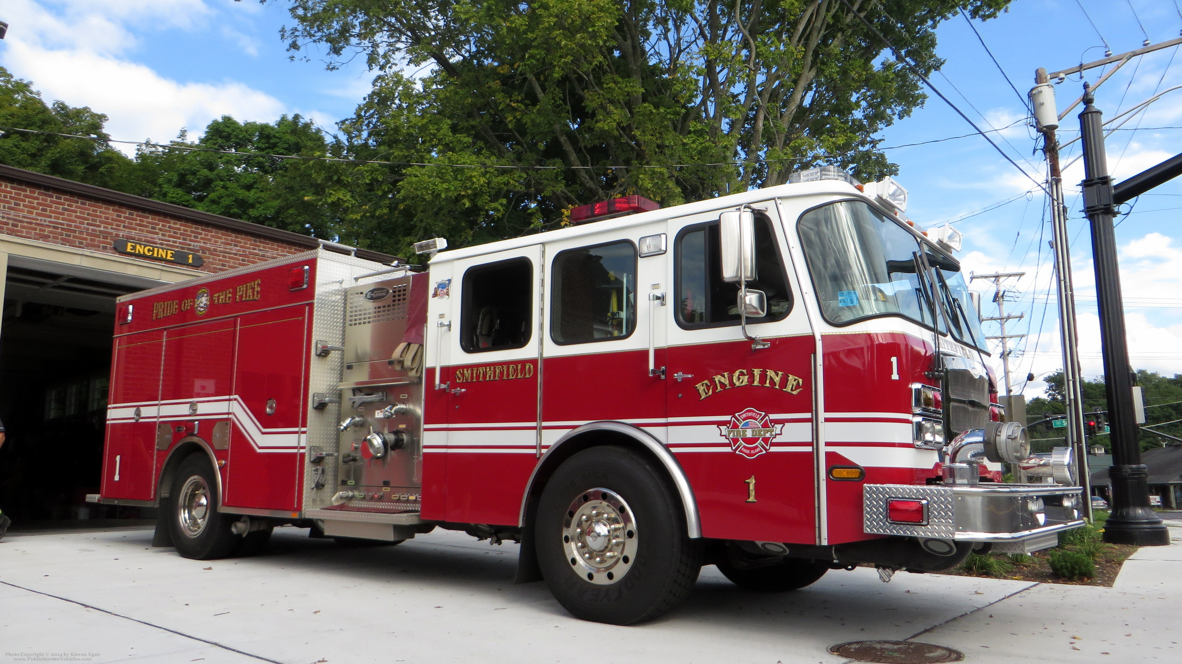 A photo  of Smithfield Fire
            Engine 1, a 2011 E-One Typhoon             taken by Kieran Egan