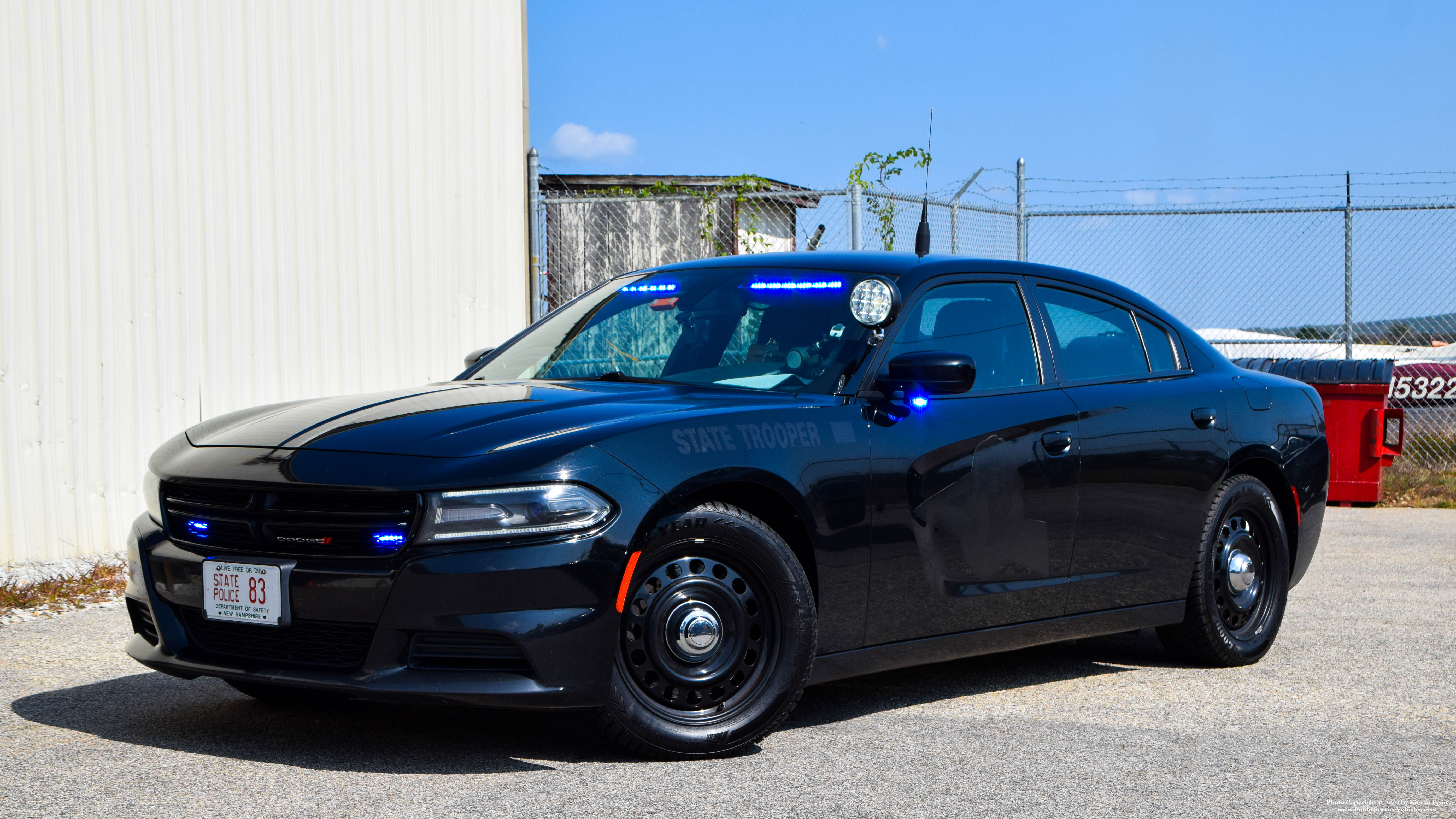 A photo  of New Hampshire State Police
            Cruiser 83, a 2017-2019 Dodge Charger             taken by Kieran Egan