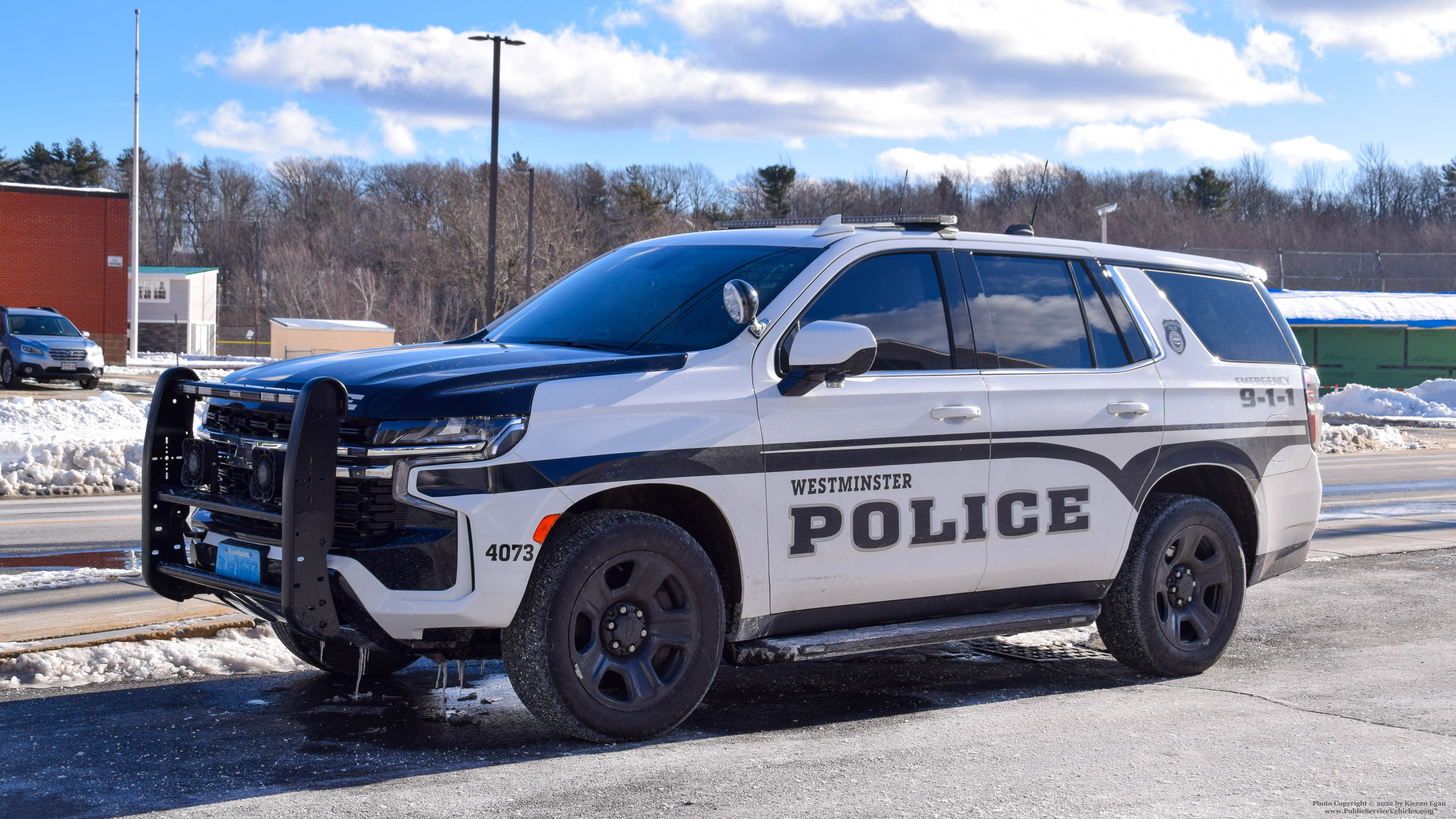 A photo  of Westminster Police
            Cruiser 4073, a 2021 Chevrolet Tahoe             taken by Kieran Egan