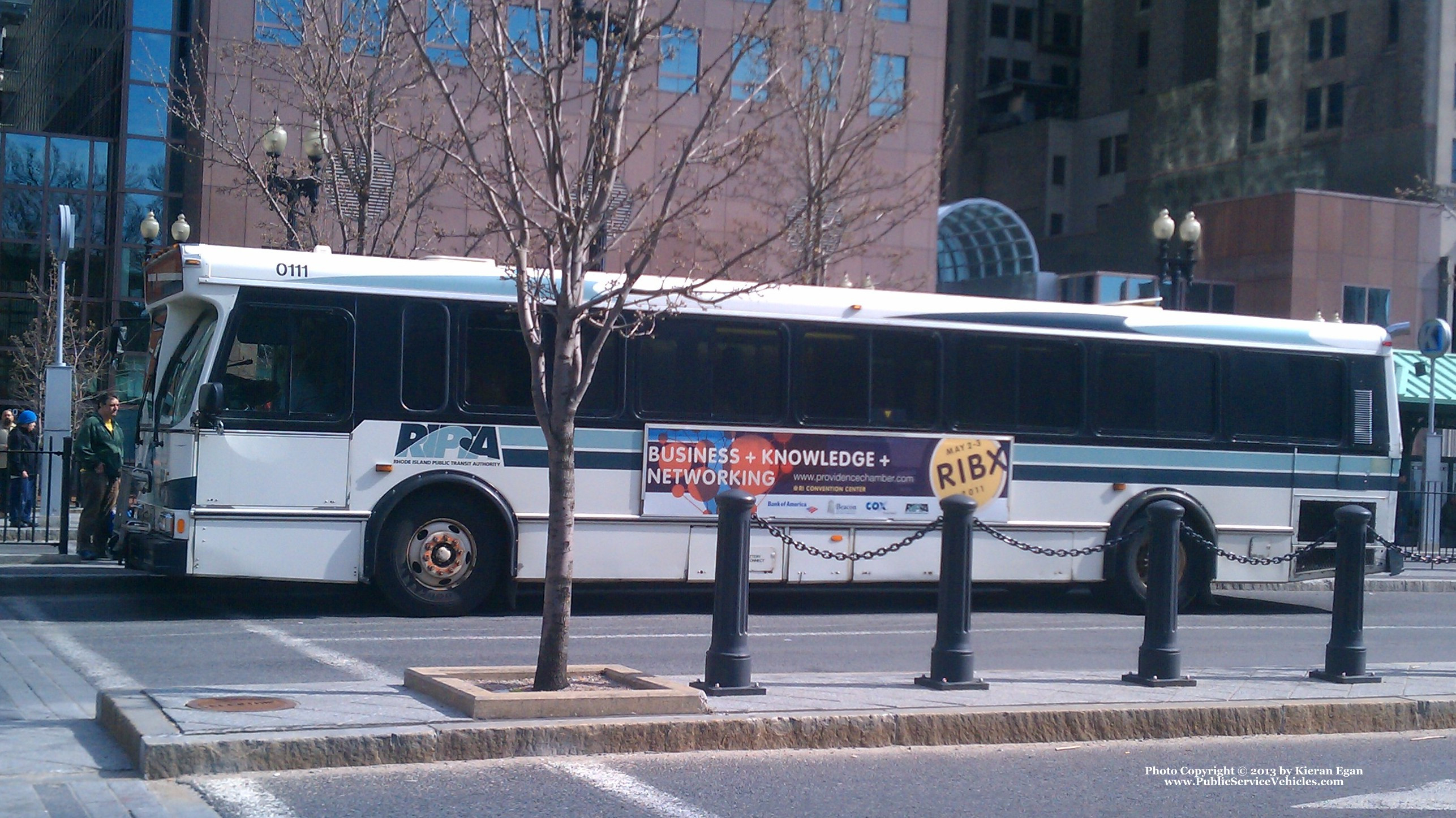 A photo  of Rhode Island Public Transit Authority
            Bus 0111, a 2001 Orion V 05.501             taken by Kieran Egan