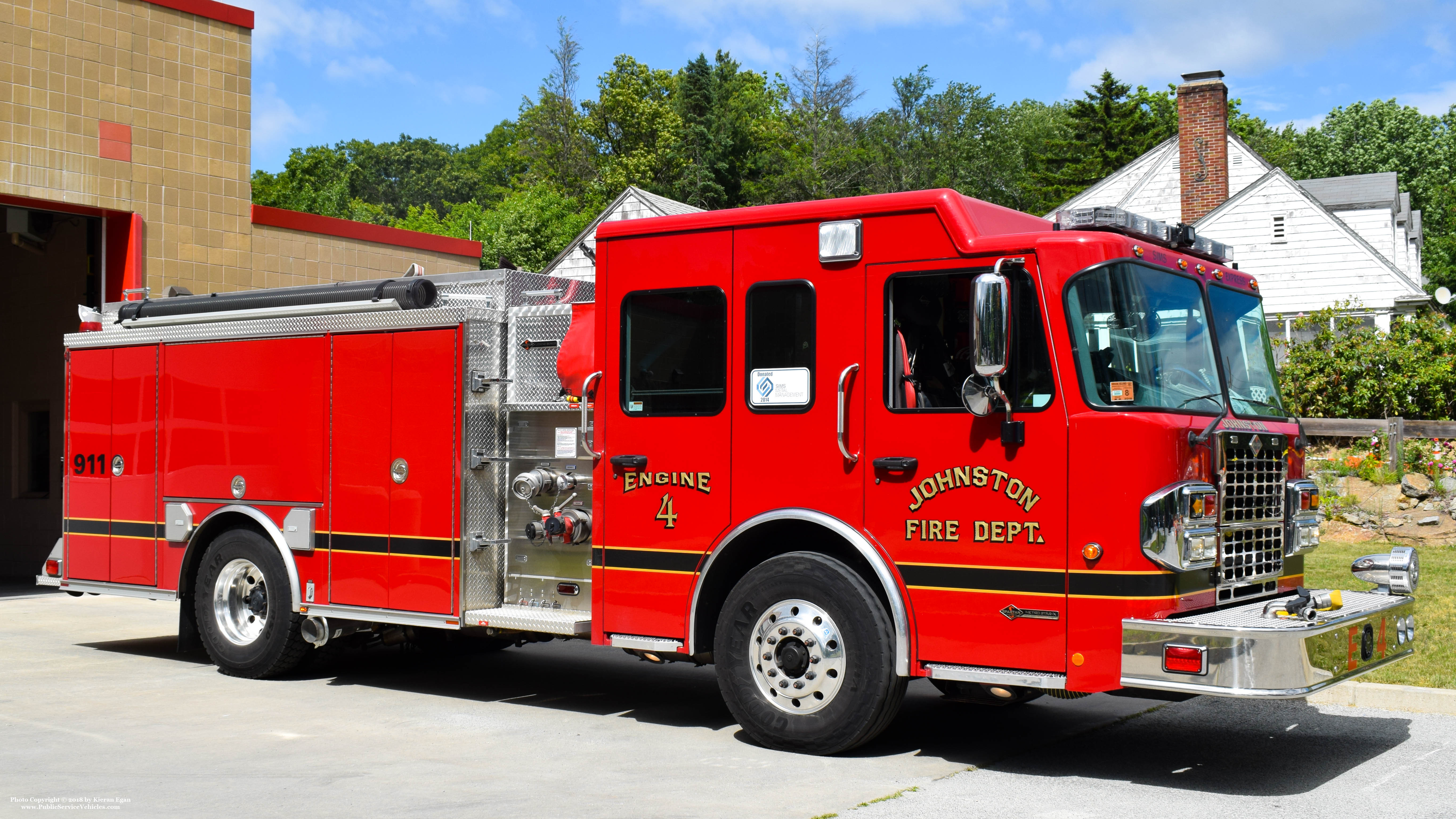 A photo  of Johnston Fire
            Engine 4, a 2014 Spartan ERV Model             taken by Kieran Egan