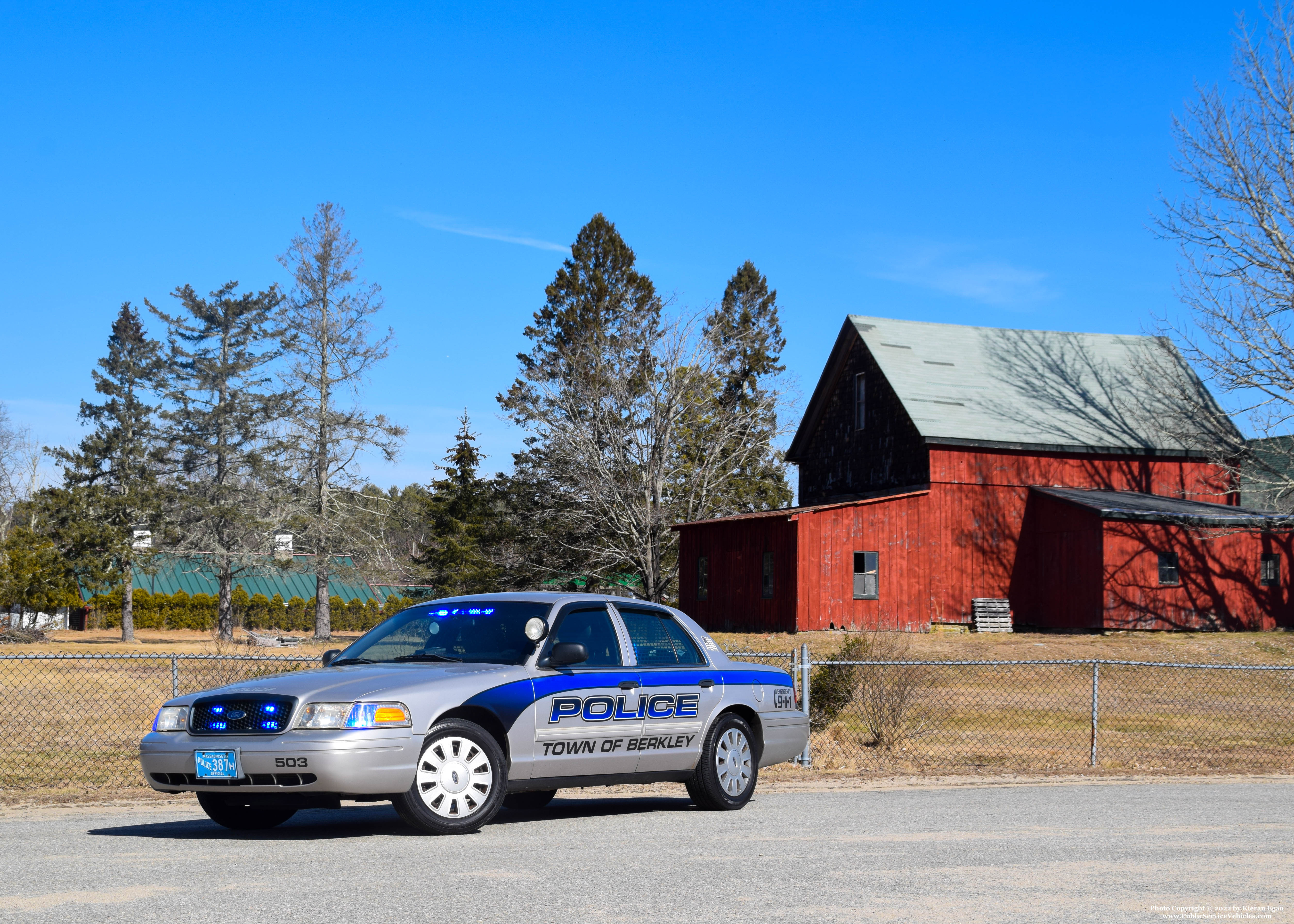 A photo  of Berkley Police
            Cruiser 503, a 2011 Ford Crown Victoria Police Interceptor             taken by Kieran Egan