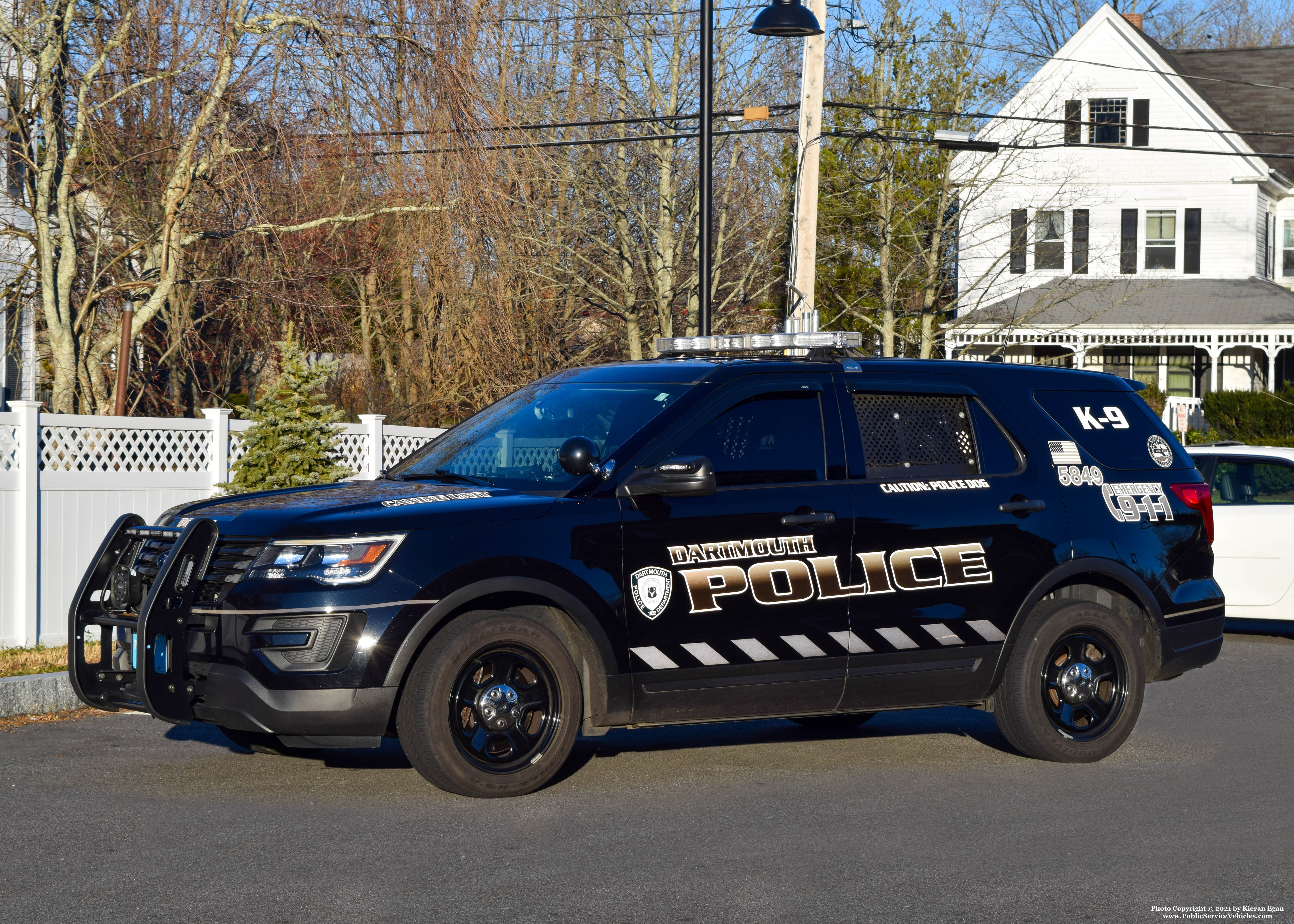 A photo  of Dartmouth Police
            Cruiser 5849, a 2019 Ford Police Interceptor Utility             taken by Kieran Egan