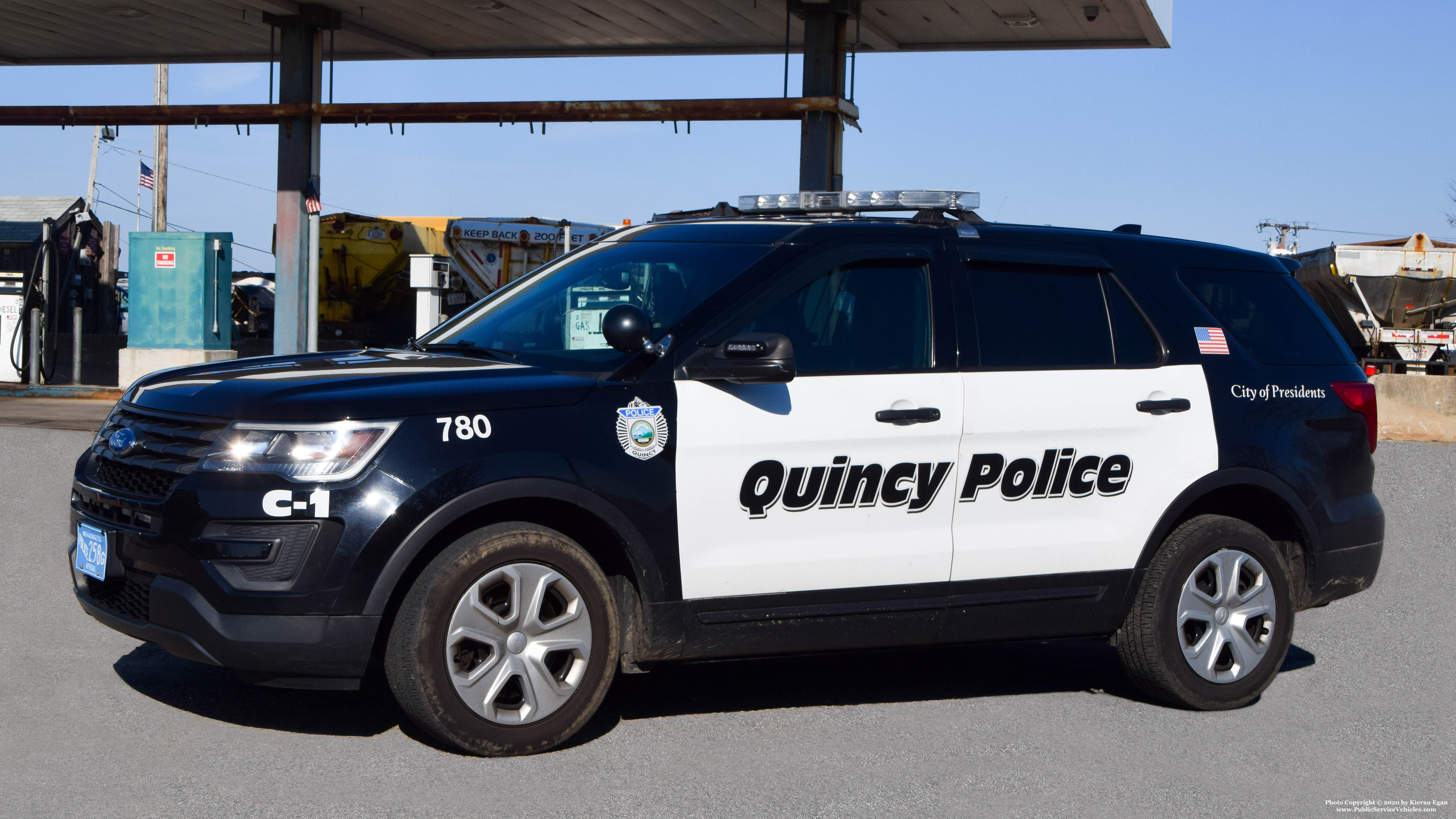 A photo  of Quincy Police
            Cruiser 780, a 2017 Ford Police Interceptor Utility             taken by Kieran Egan