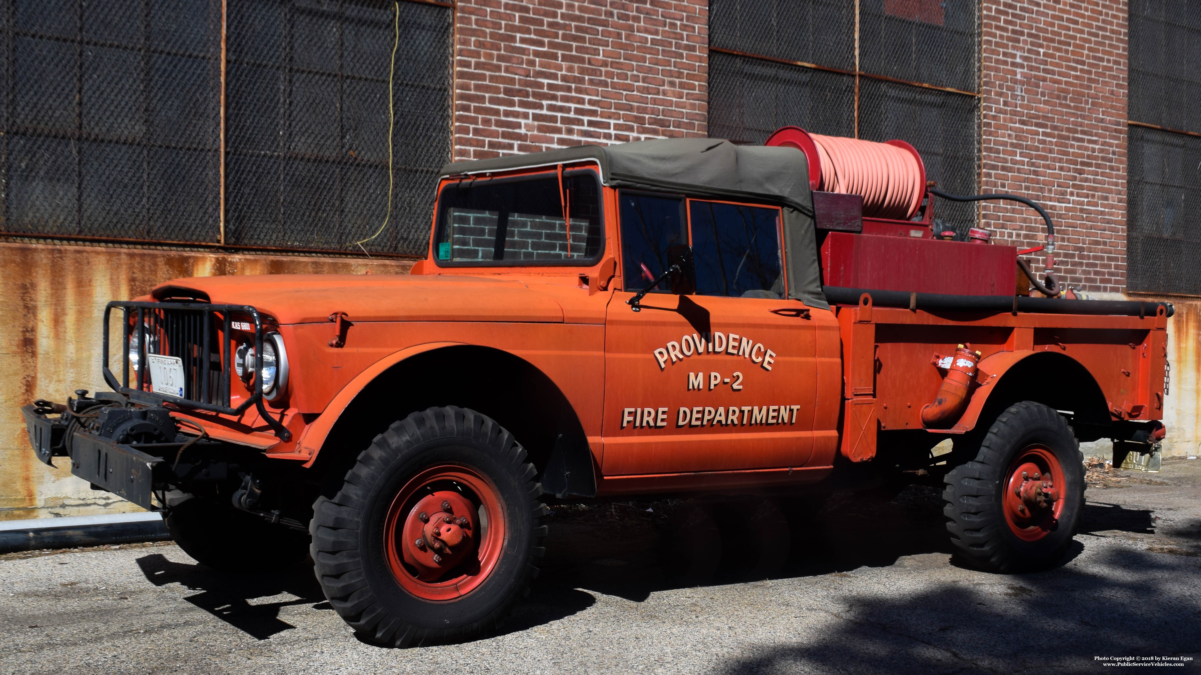 A photo  of Providence Fire
            Mini Pumper 2, a 1968 Jeep             taken by Kieran Egan