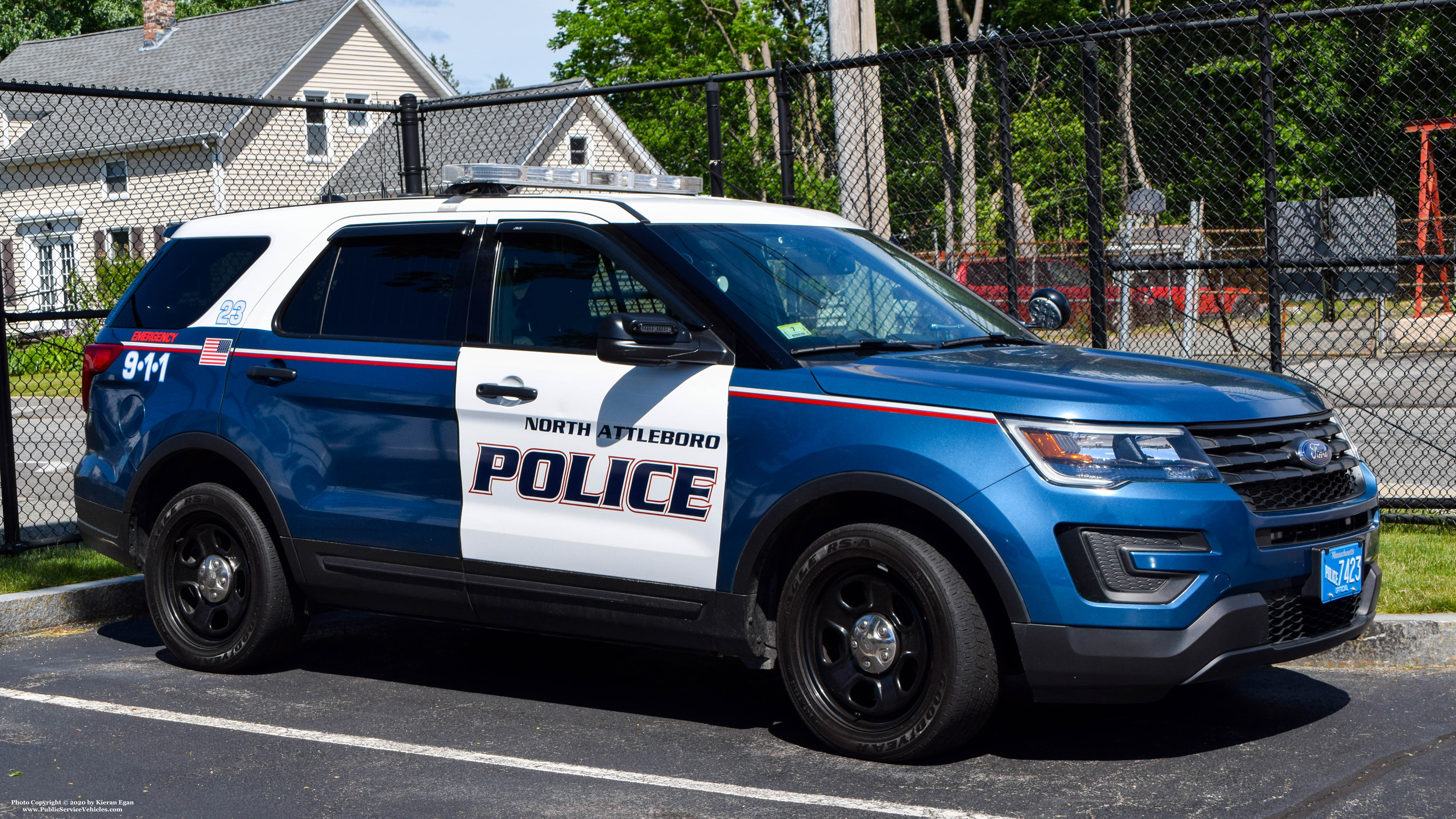 A photo  of North Attleborough Police
            Cruiser 23, a 2016-2019 Ford Police Interceptor Utility             taken by Kieran Egan