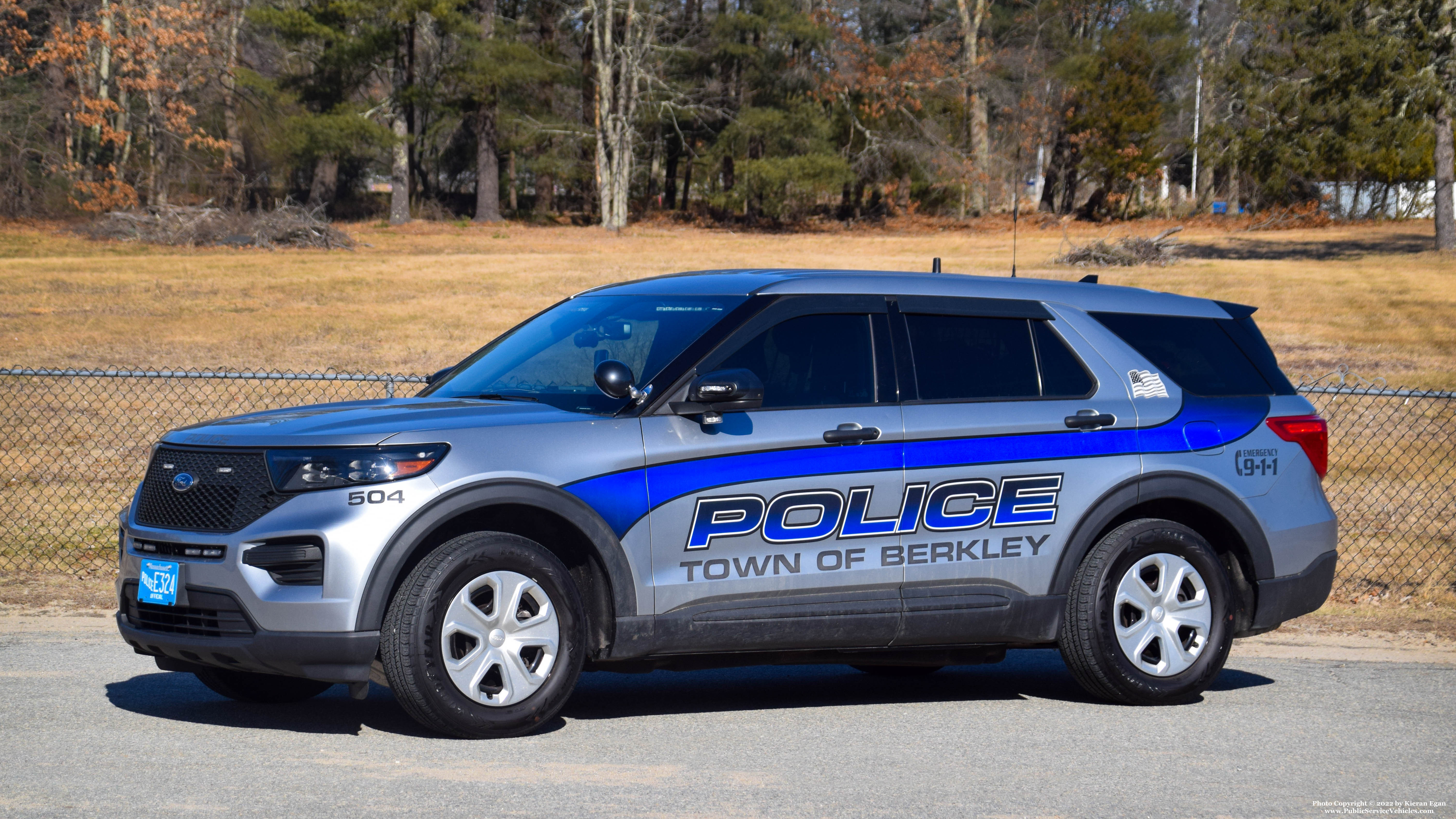 A photo  of Berkley Police
            Cruiser 504, a 2020 Ford Police Interceptor Utility             taken by Kieran Egan