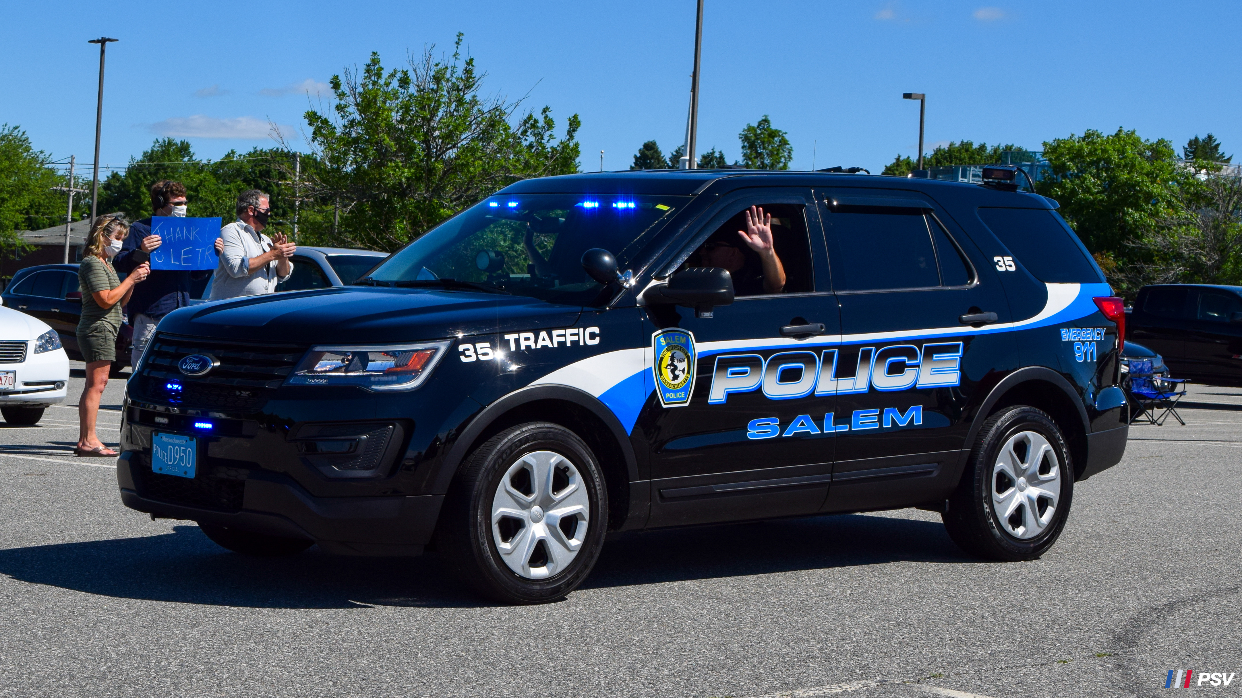 A photo  of Salem Police
            Cruiser 35, a 2017 Ford Police Interceptor Utility             taken by Kieran Egan