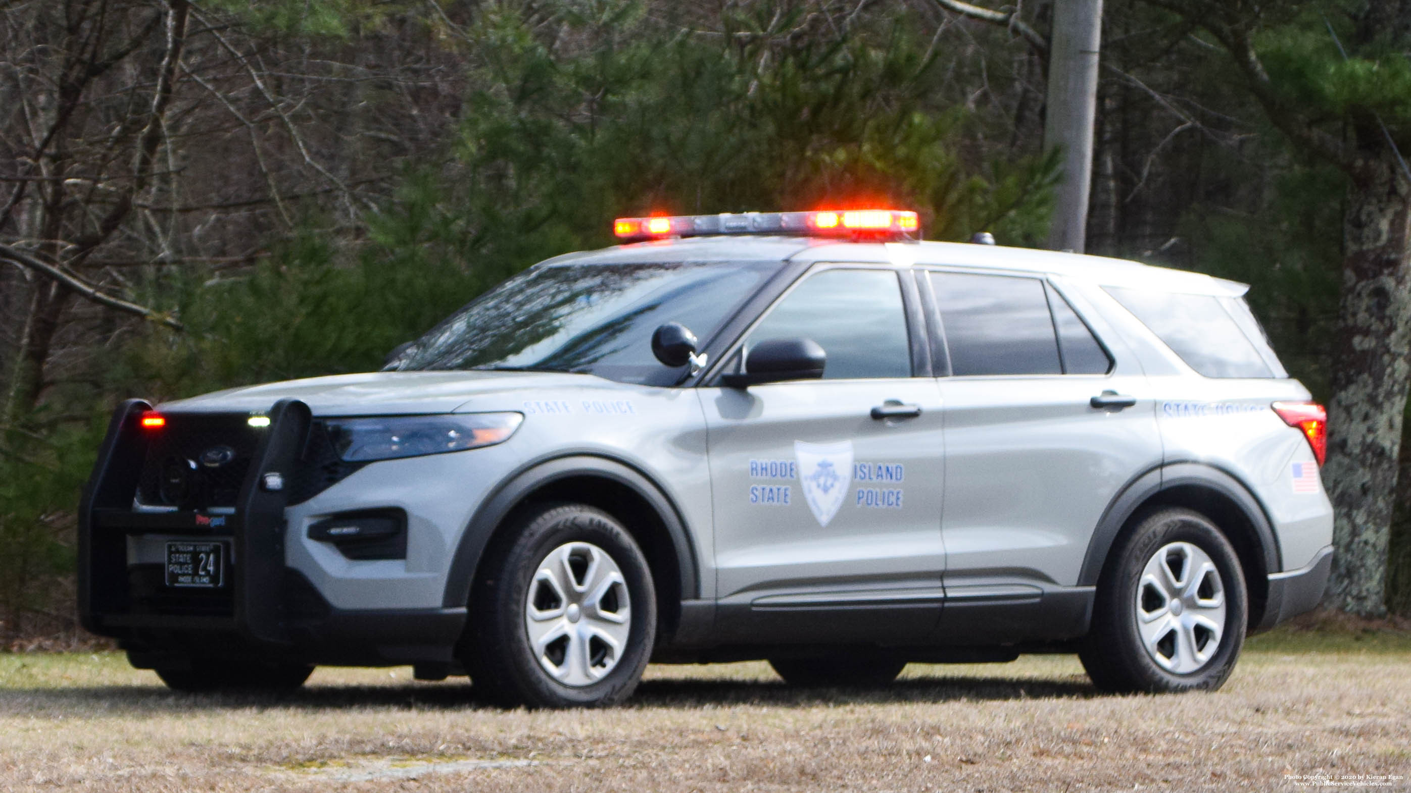 A photo  of Rhode Island State Police
            Cruiser 24, a 2020 Ford Police Interceptor Utility             taken by Kieran Egan