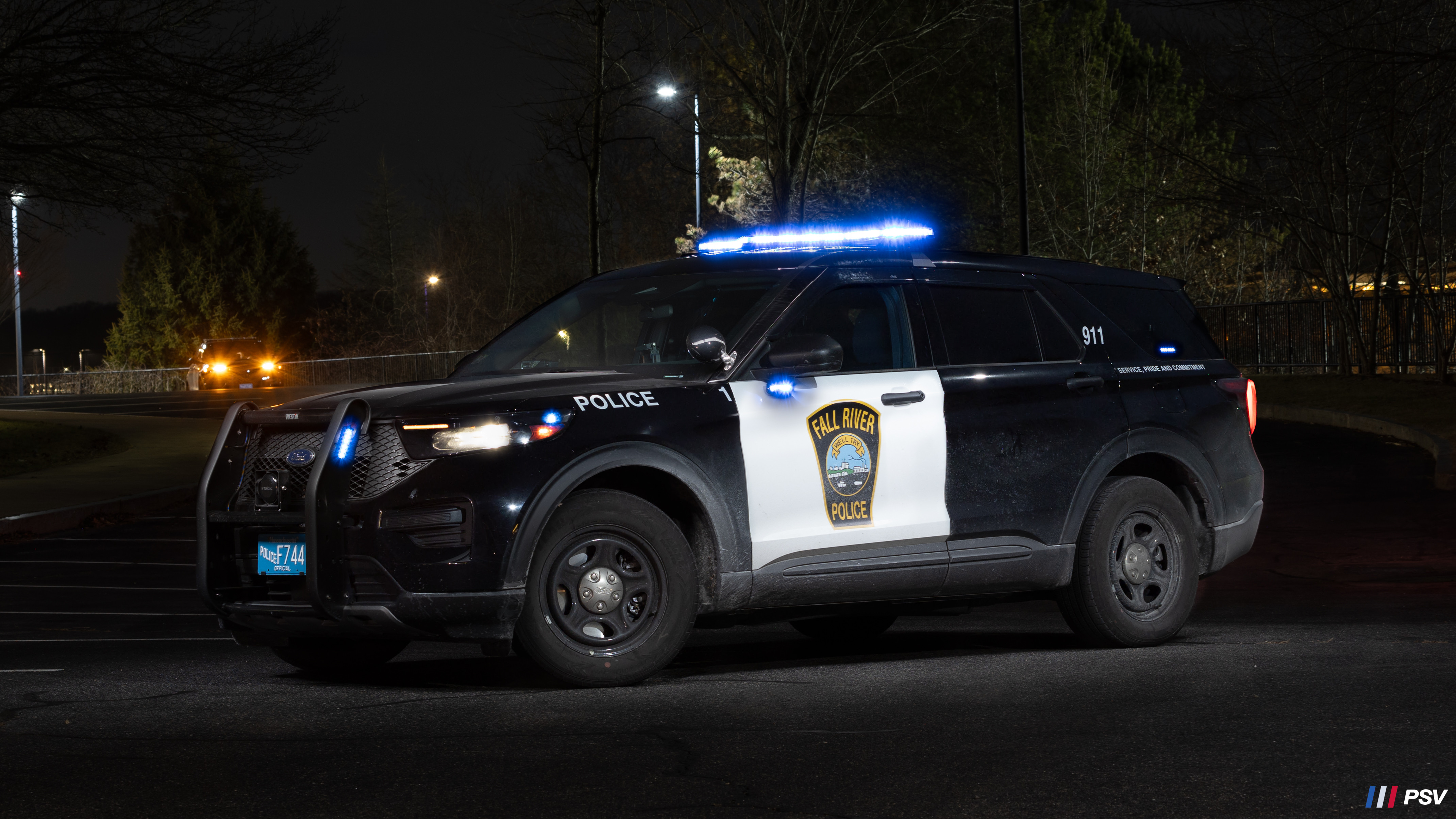 A photo  of Fall River Police
            Car 1, a 2025 Ford Police Interceptor Utility 3.3             taken by Kieran Egan