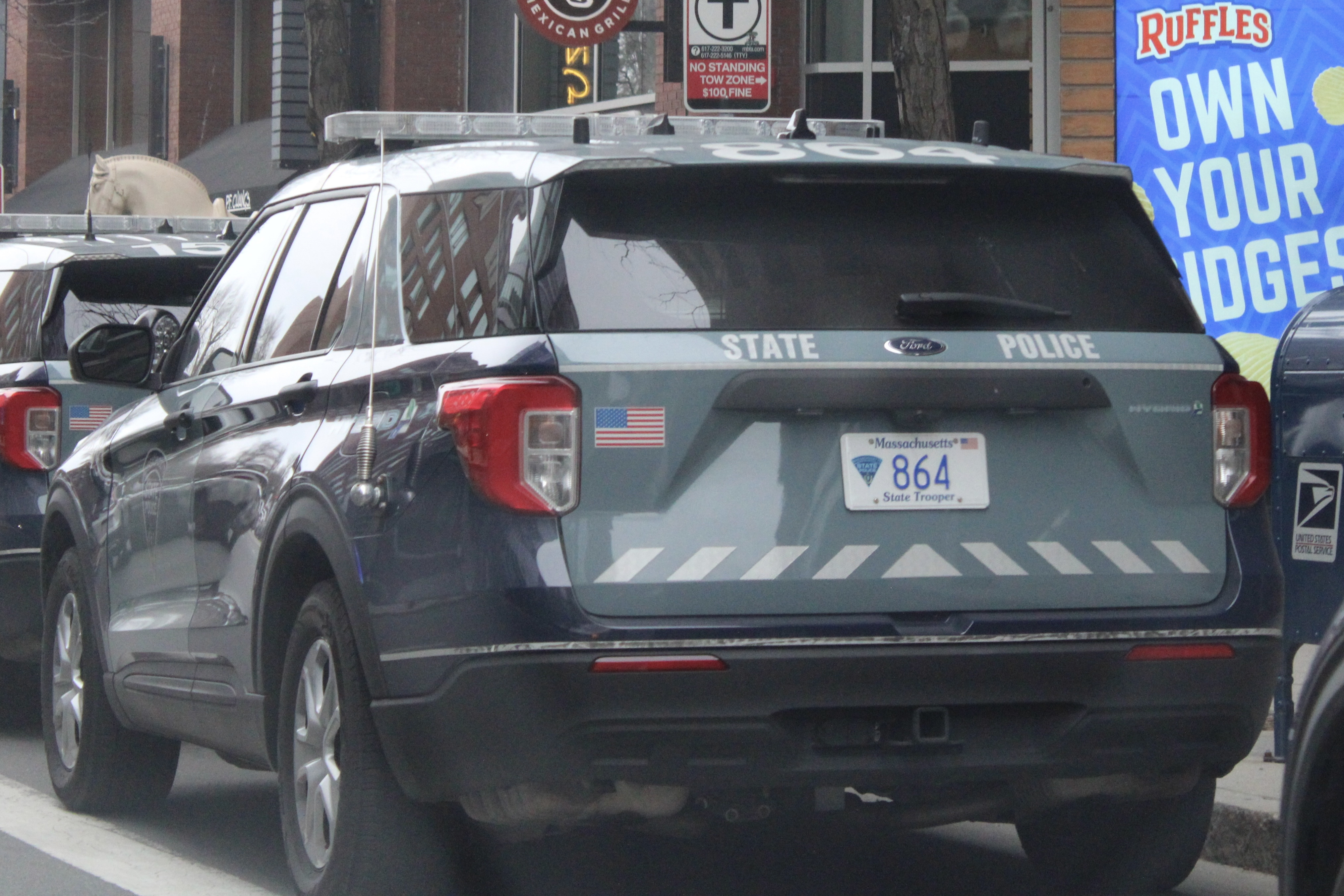 A photo  of Massachusetts State Police
            Cruiser 864, a 2020 Ford Police Interceptor Utility             taken by @riemergencyvehicles