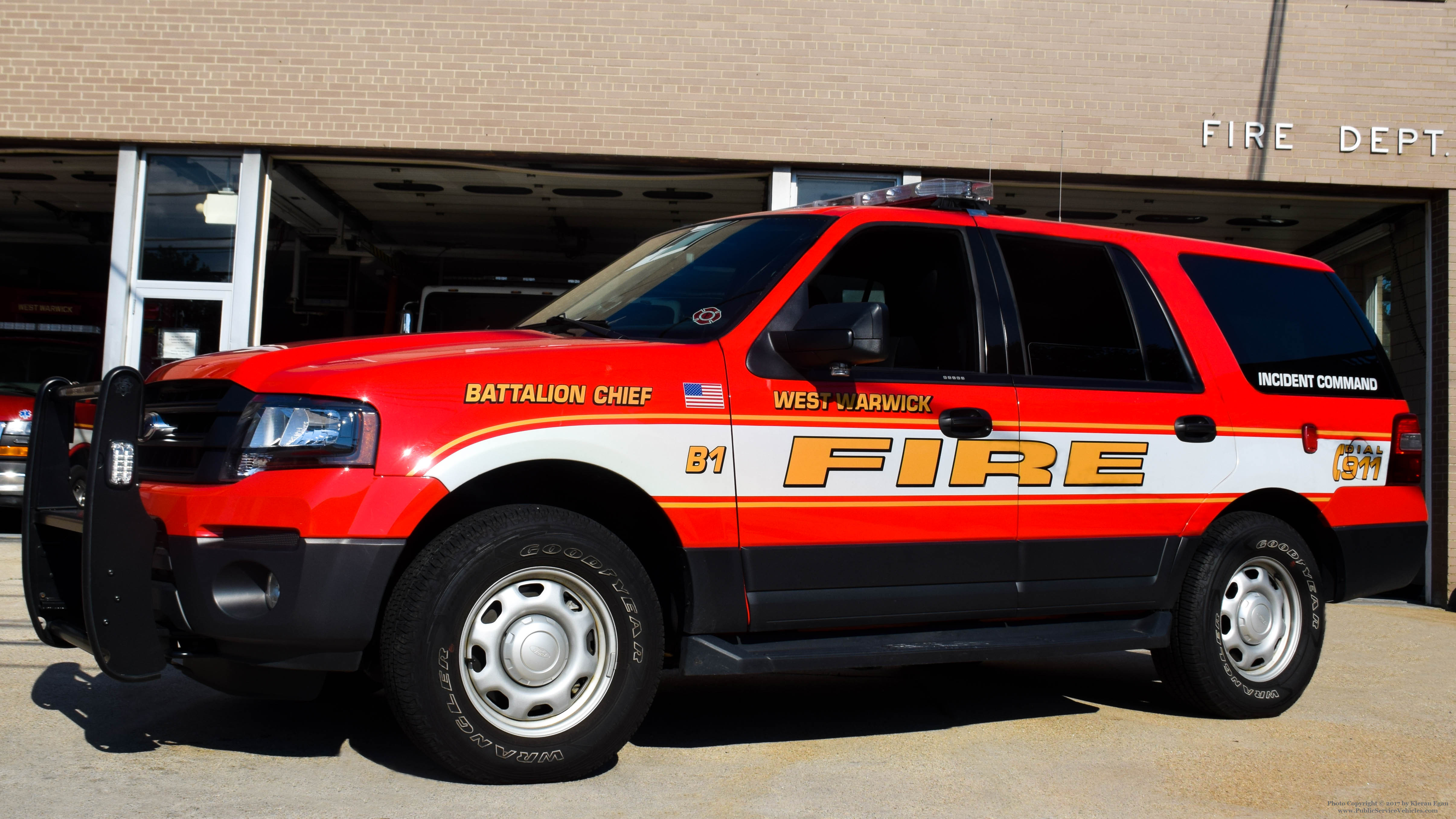 A photo  of West Warwick Fire
            Battalion 1, a 2016 Ford Expedition             taken by Kieran Egan