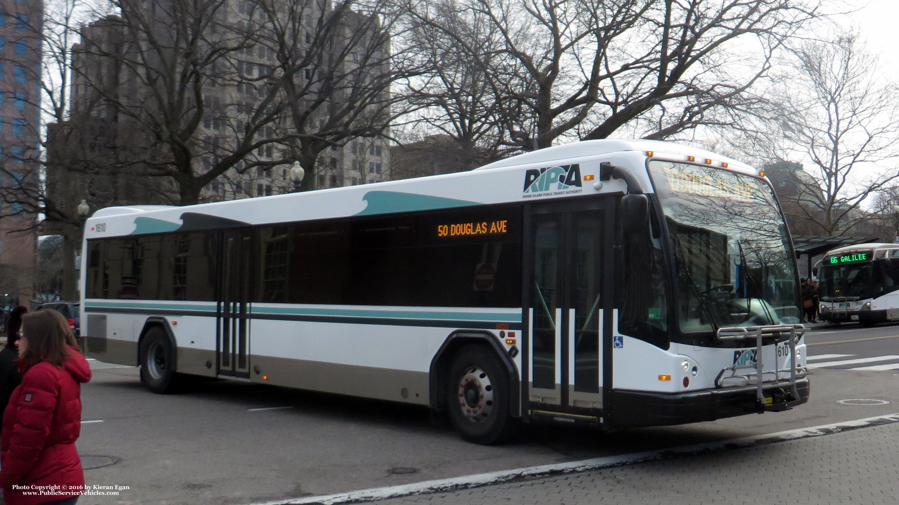 A photo  of Rhode Island Public Transit Authority
            Bus 1610, a 2016 Gillig BRT             taken by Kieran Egan