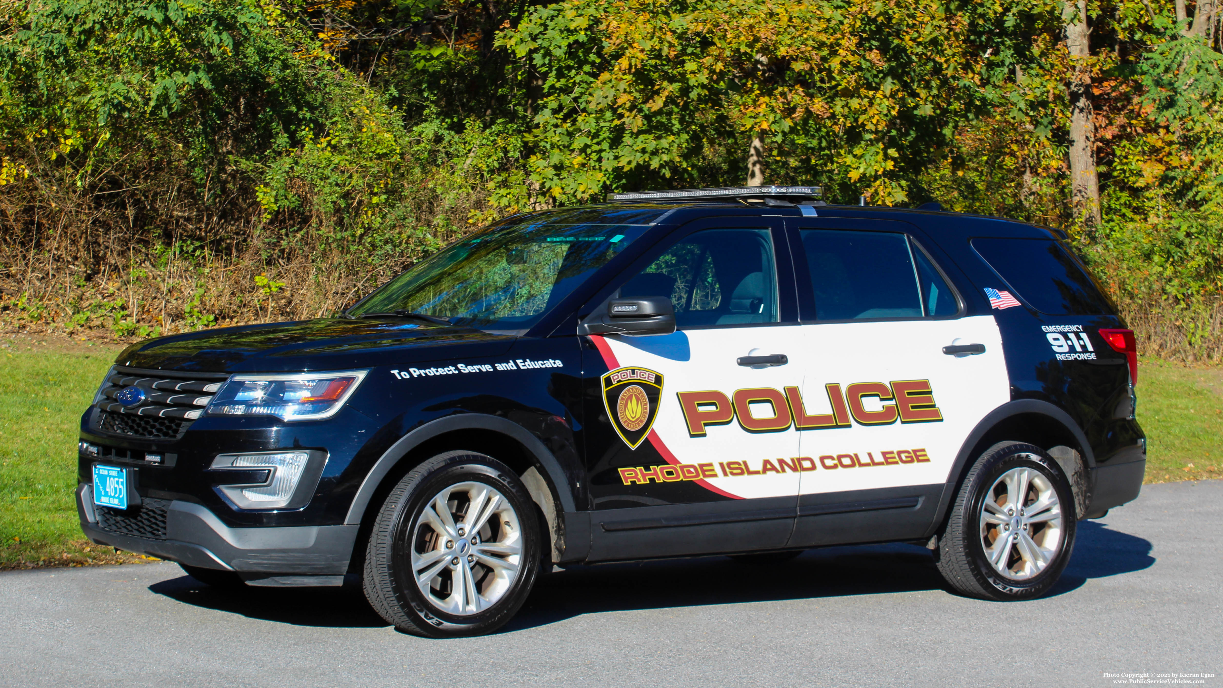 A photo  of Rhode Island College Police
            Cruiser 4855, a 2017-2018 Ford Police Interceptor Utility             taken by Kieran Egan