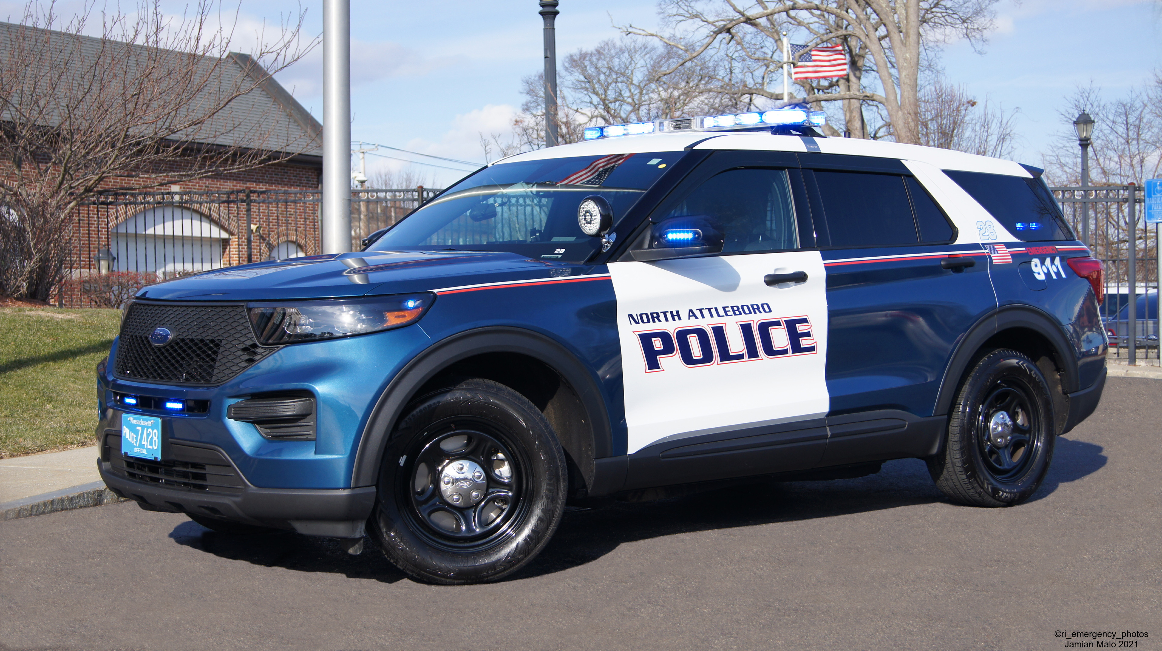 A photo  of North Attleborough Police
            Cruiser 28, a 2020 Ford Police Interceptor Utility             taken by Jamian Malo