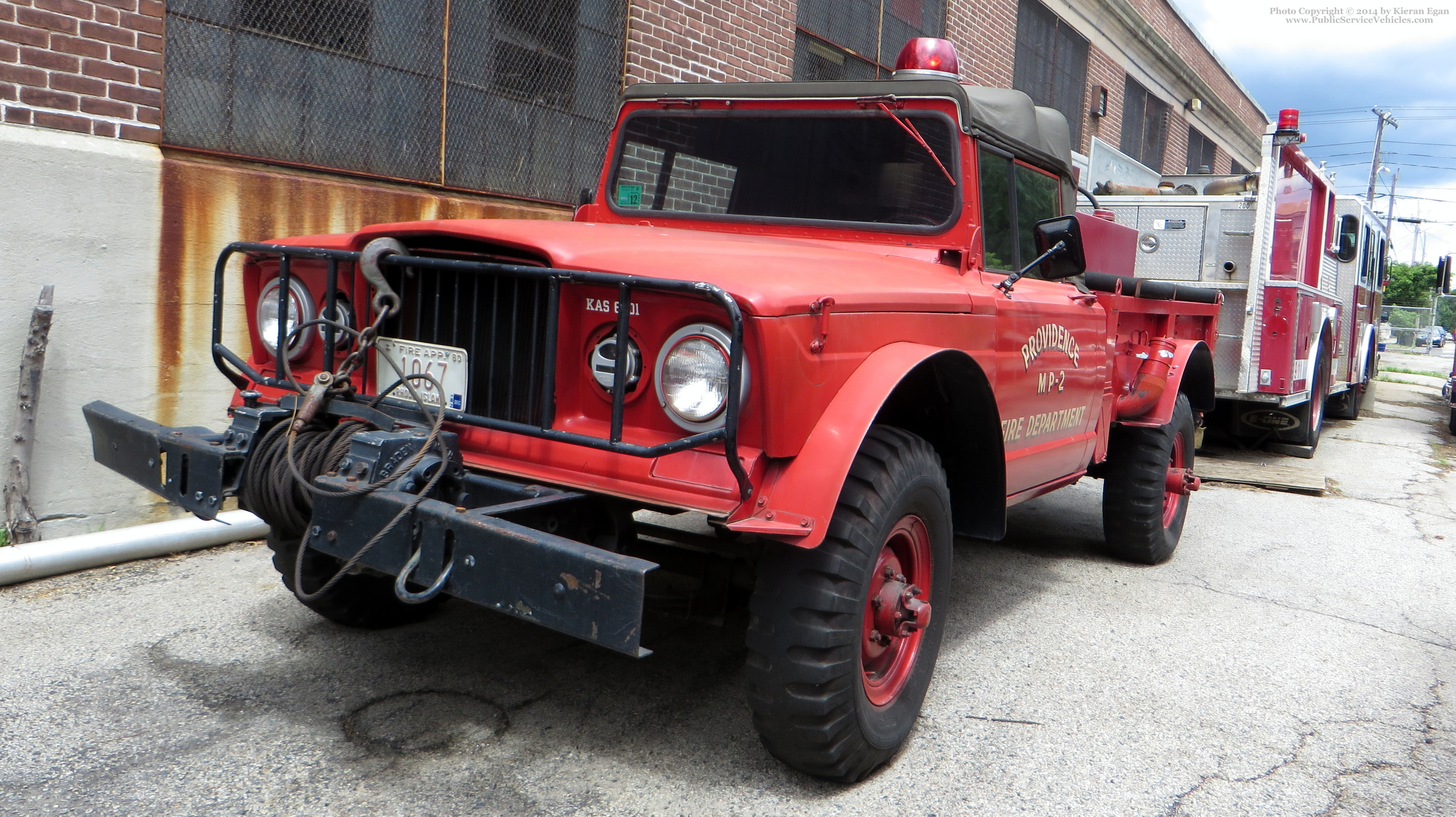 A photo  of Providence Fire
            Mini Pumper 2, a 1968 Jeep             taken by Kieran Egan