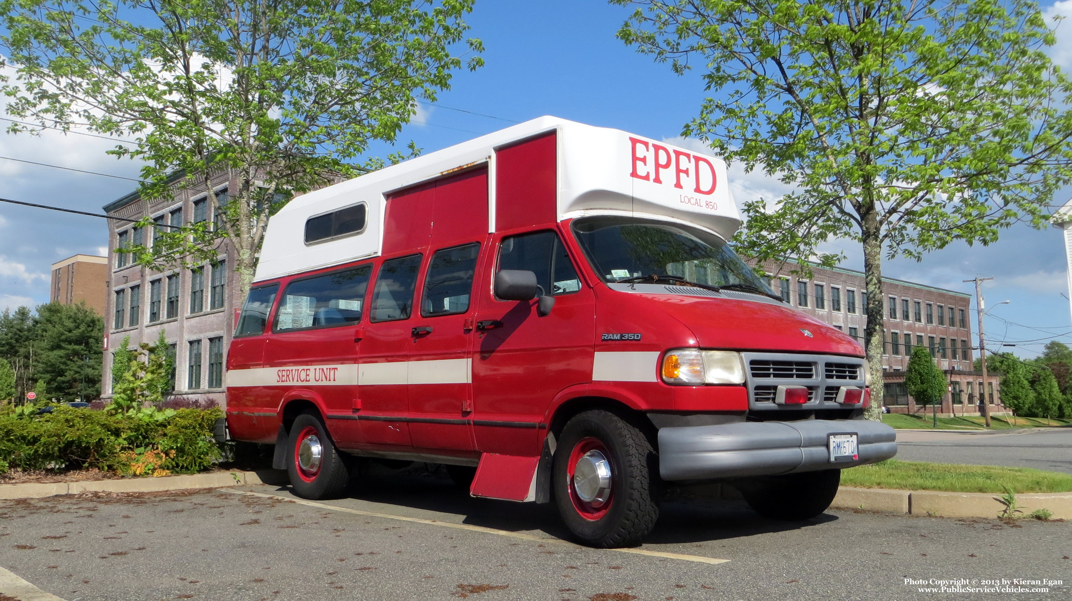 A photo  of East Providence Fire
            Fire Union Service Unit, a 1994-2003 Dodge RAM Van 3500             taken by Kieran Egan