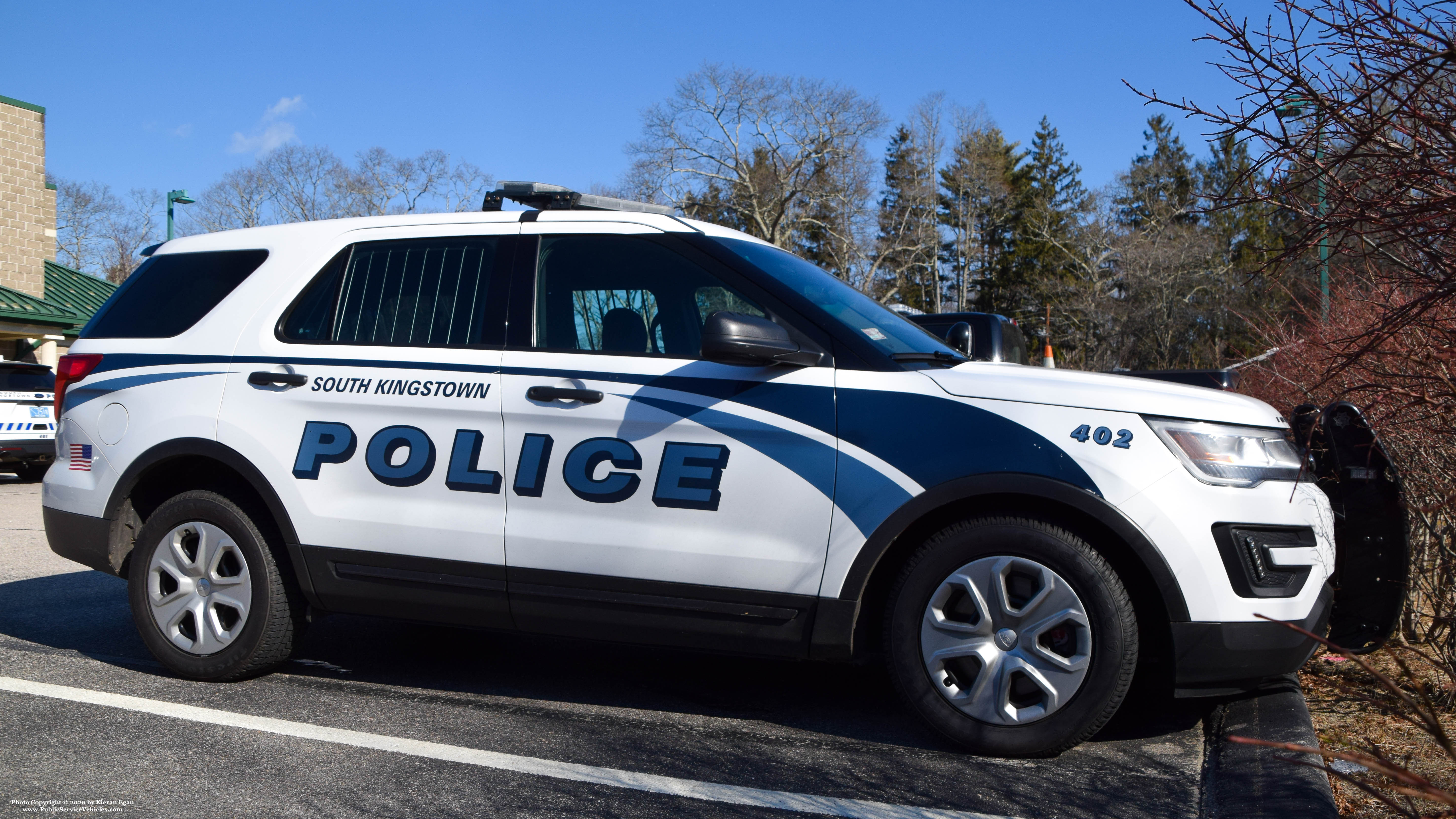 A photo  of South Kingstown Police
            Cruiser 402, a 2018 Ford Police Interceptor Utility             taken by Kieran Egan