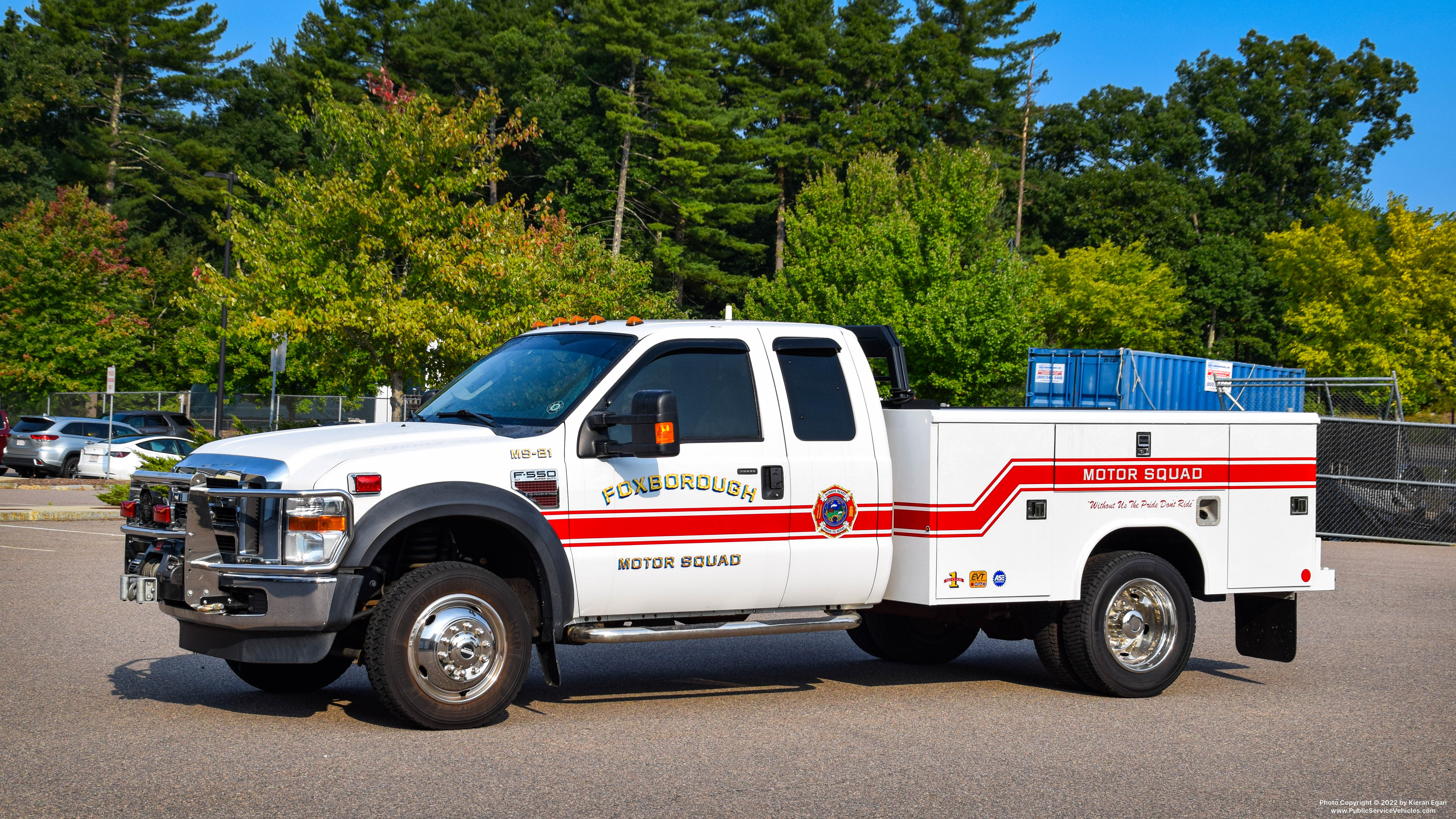 A photo  of Foxborough Fire
            Motor Squad 21, a 2009 Ford F-550/Fire-1             taken by Kieran Egan