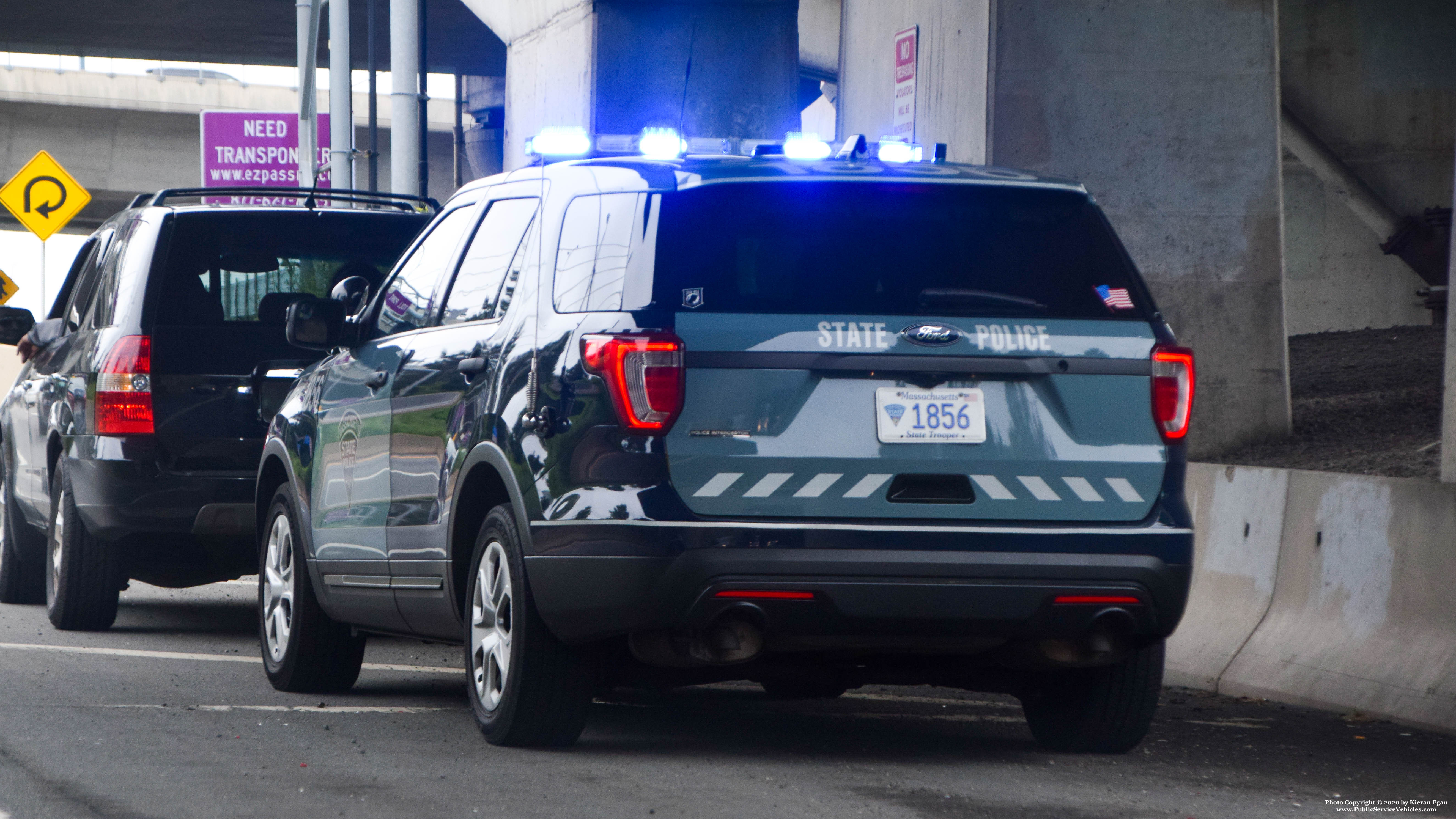 A photo  of Massachusetts State Police
            Cruiser 1856, a 2016-2019 Ford Police Interceptor Utility             taken by Kieran Egan