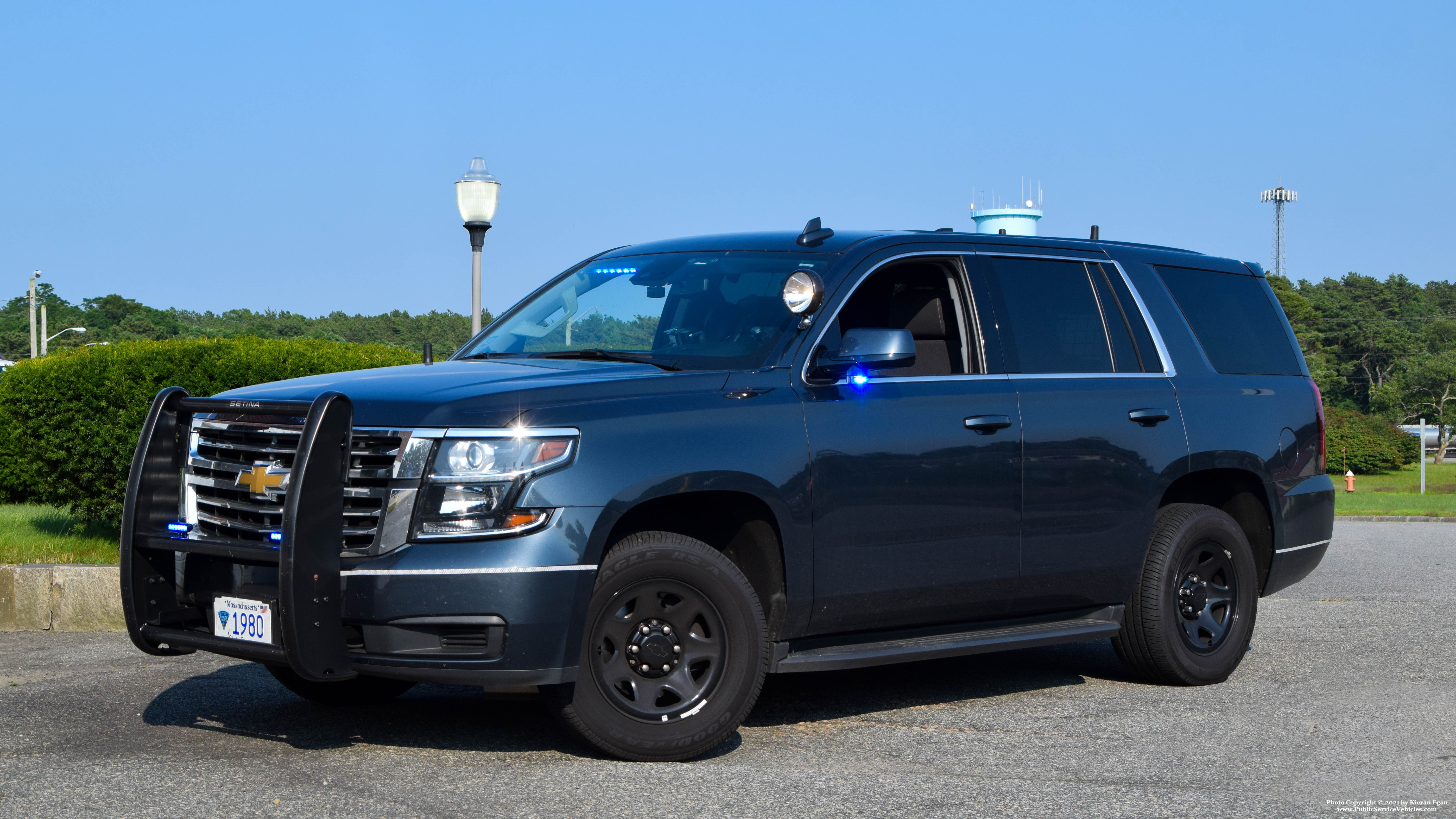 A photo  of Massachusetts State Police
            Cruiser 1980, a 2020 Chevrolet Tahoe             taken by Kieran Egan