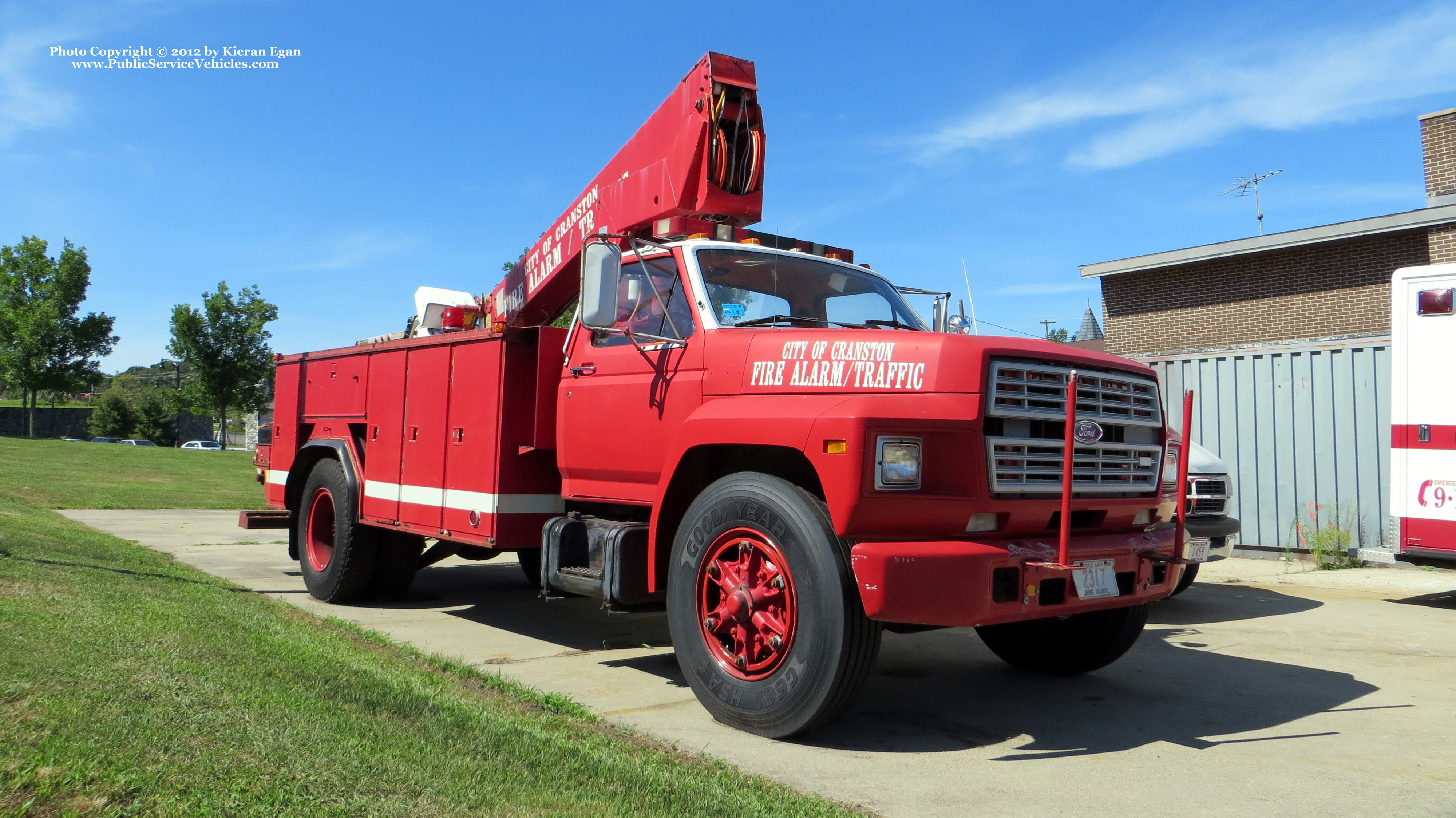 A photo  of Cranston Fire
            Spare Fire Alarm Unit, a 1980-1998 Ford F-600             taken by Kieran Egan