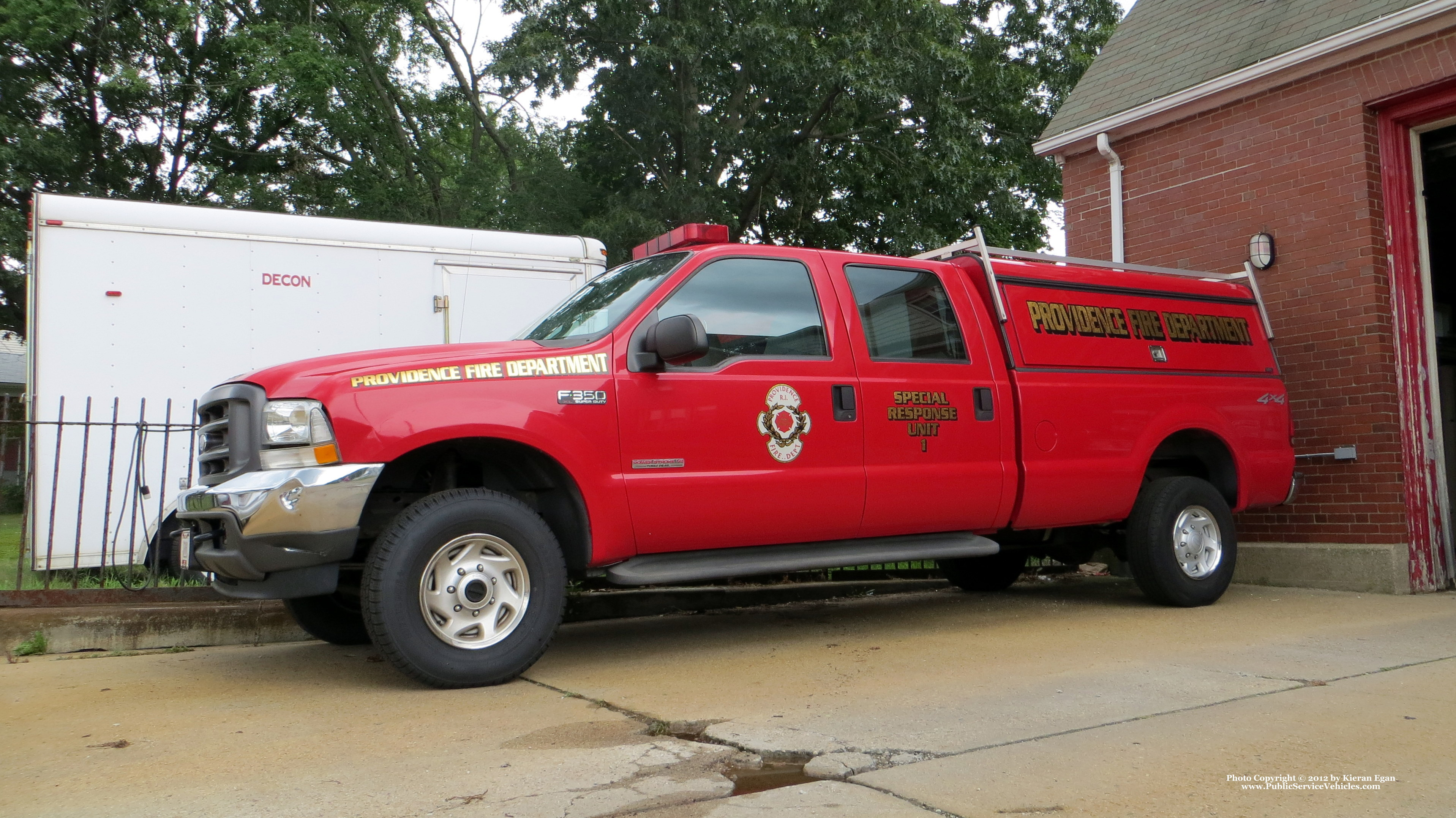 A photo  of Providence Fire
            Special Response Unit 1, a 2005 Ford F-350 Crew Cab             taken by Kieran Egan