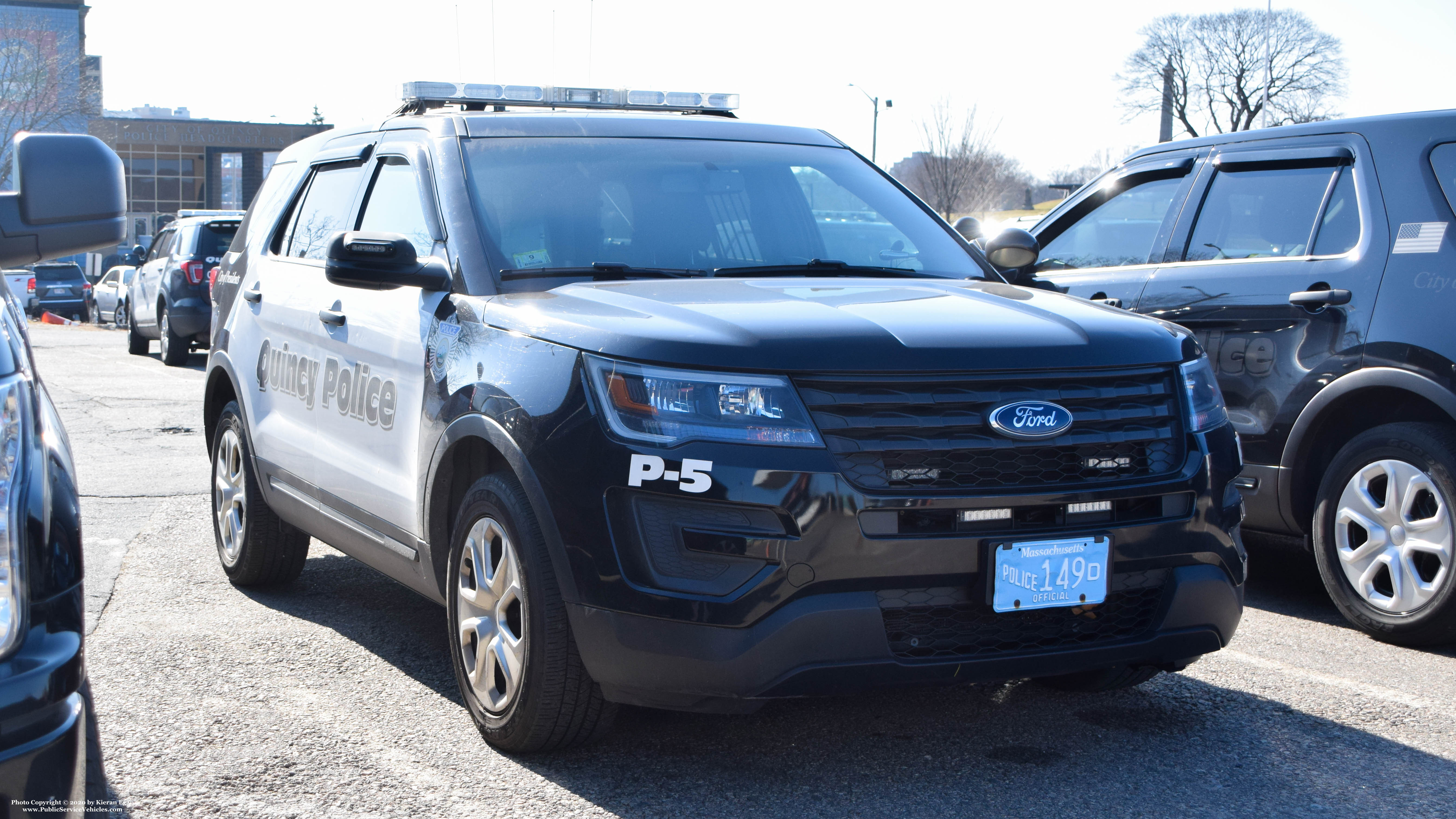 A photo  of Quincy Police
            P-5, a 2016 Ford Police Interceptor Utility             taken by Kieran Egan