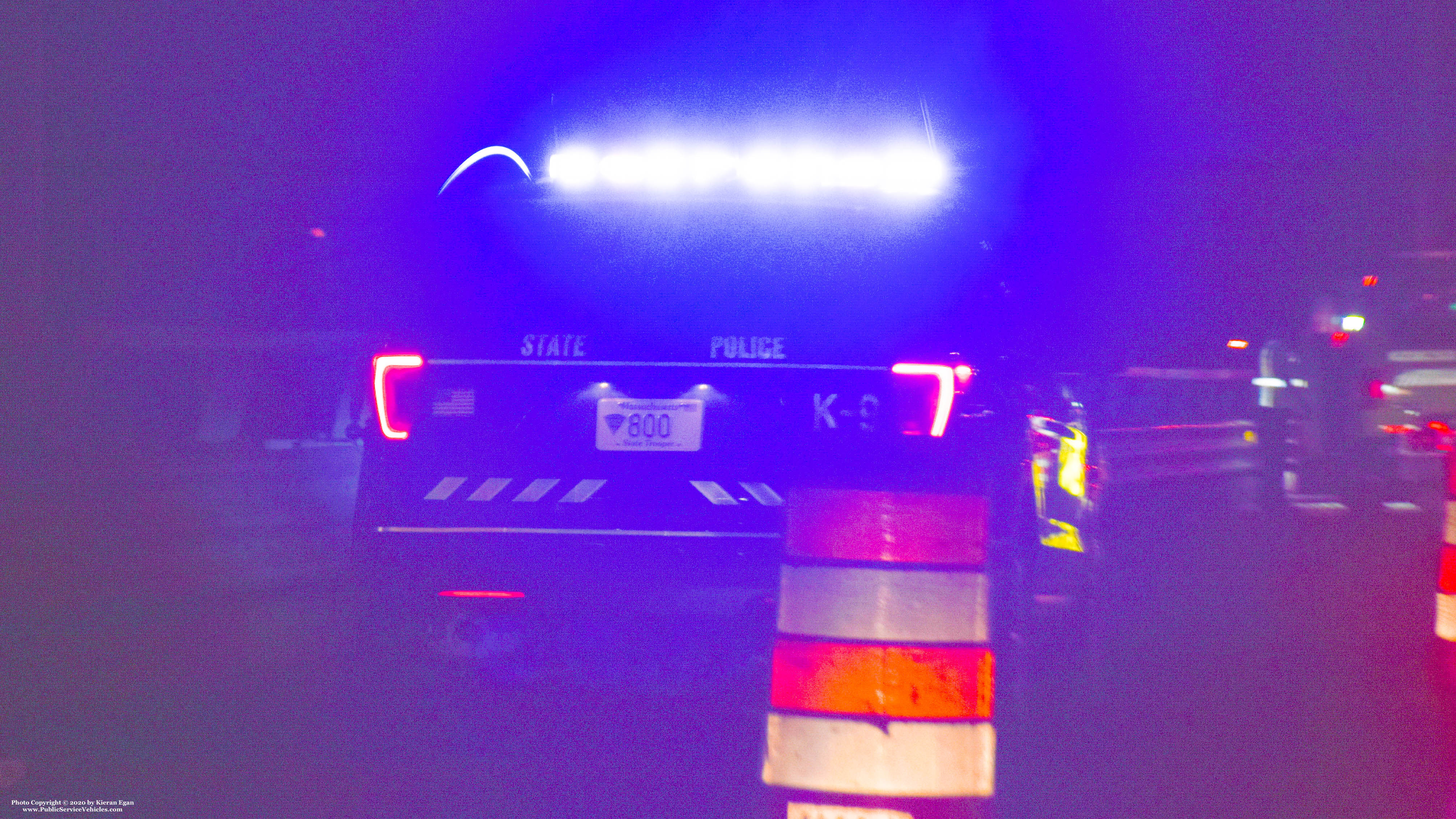 A photo  of Massachusetts State Police
            Cruiser 800, a 2016-2017 Ford Police Interceptor Utility             taken by Kieran Egan