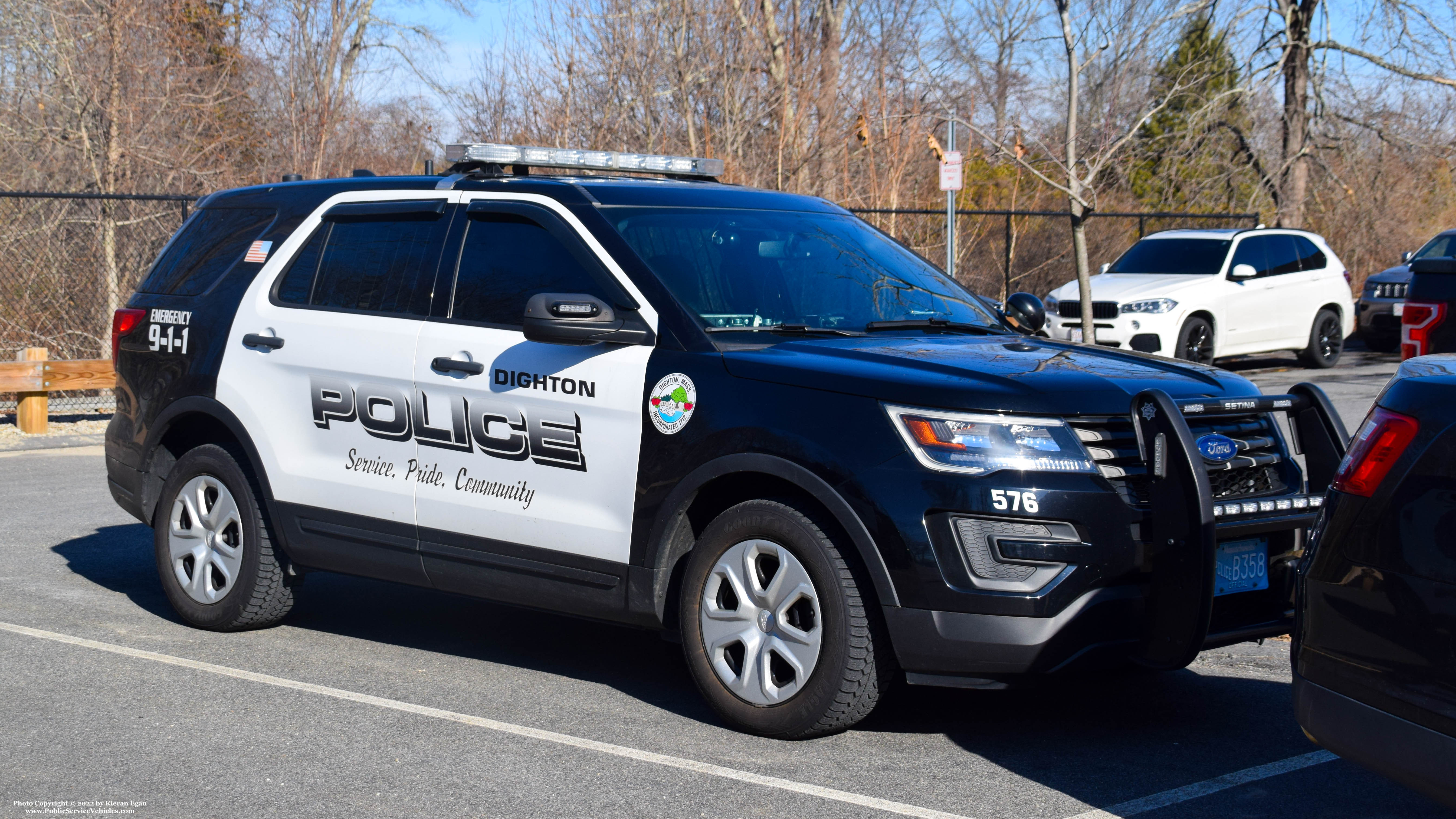 A photo  of Dighton Police
            Cruiser 576, a 2018 Ford Police Interceptor Utility             taken by Kieran Egan