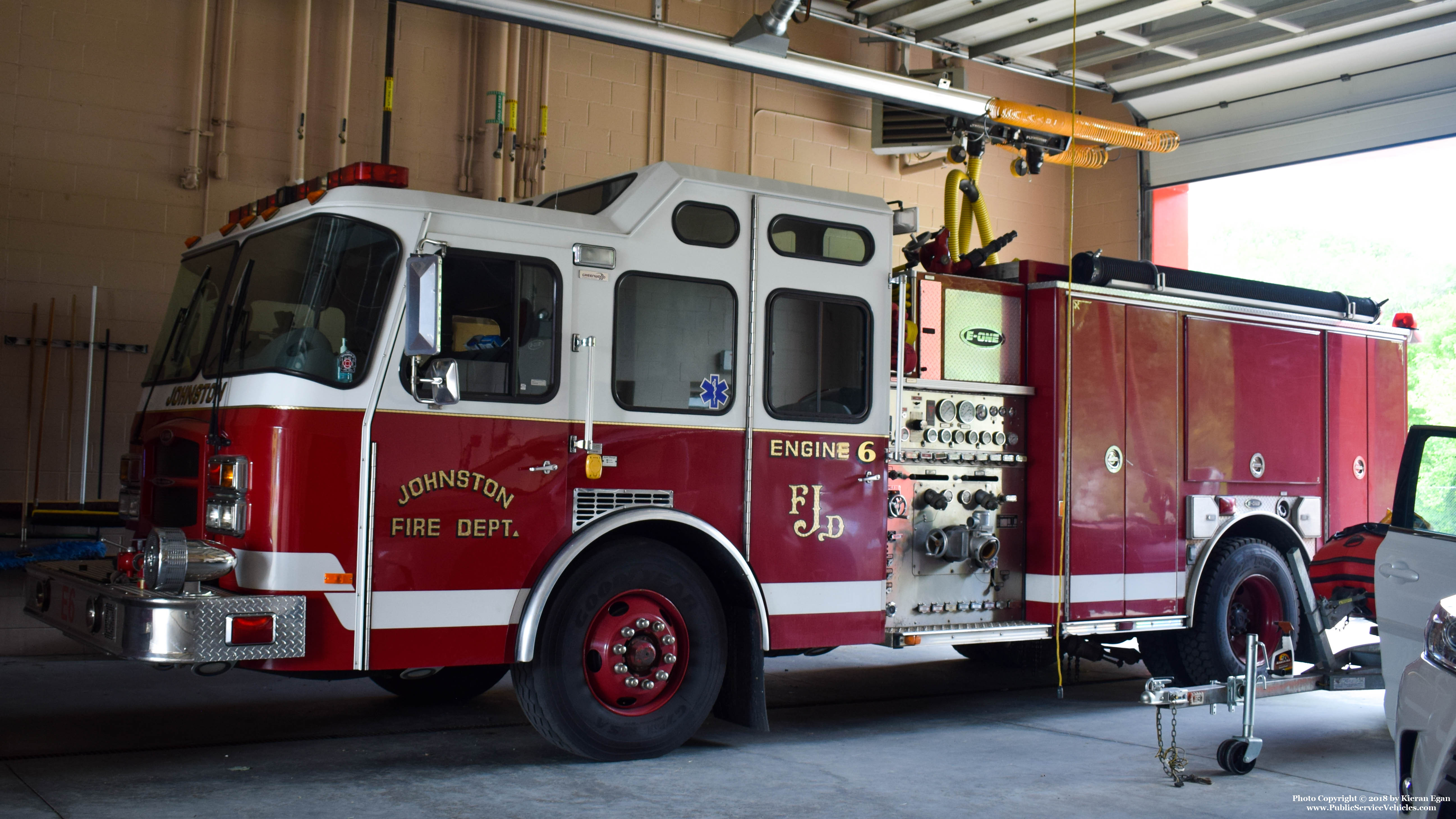 A photo  of Johnston Fire
            Engine 6, a 2005 E-One Typhoon             taken by Kieran Egan