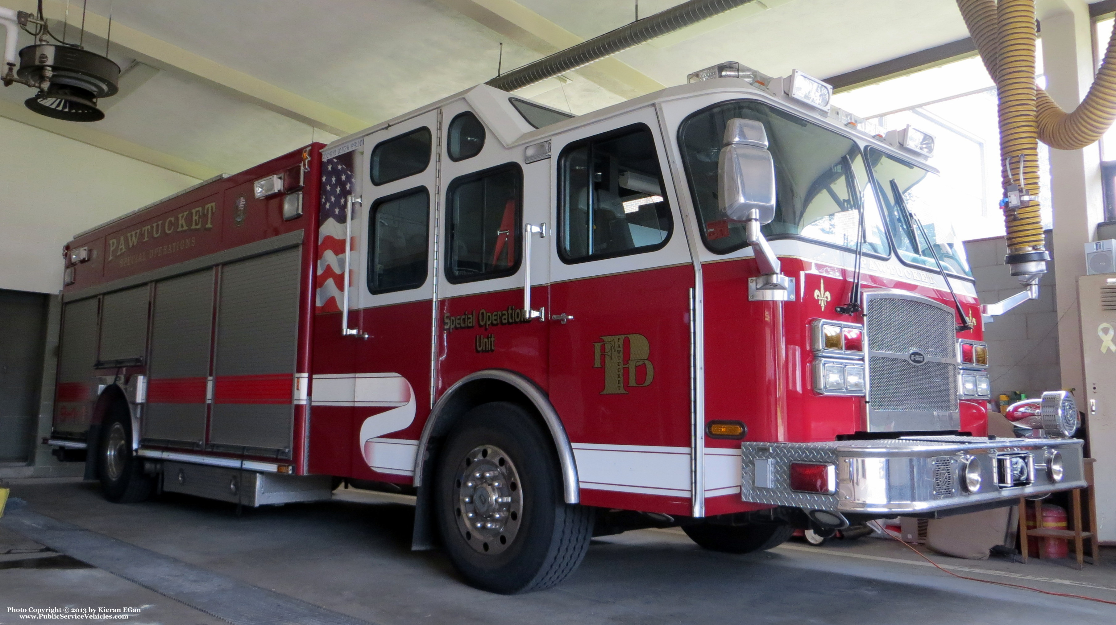 A photo  of Pawtucket Fire
            Special Operations Unit, a 2006 E-One Cyclone II             taken by Kieran Egan