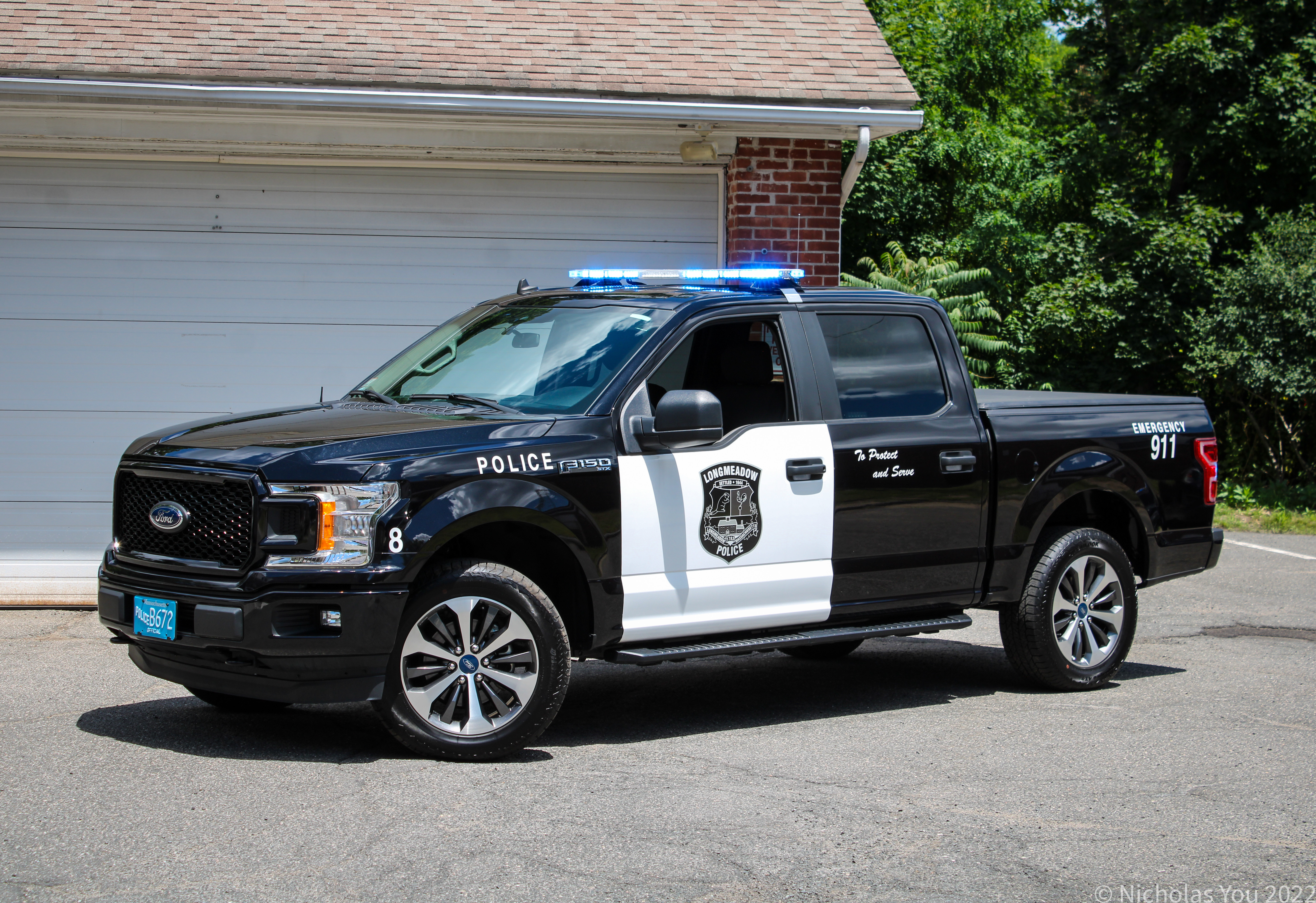 A photo  of Longmeadow Police
            Car 8, a 2020 Ford F-150 Crew Cab STX             taken by Nicholas You