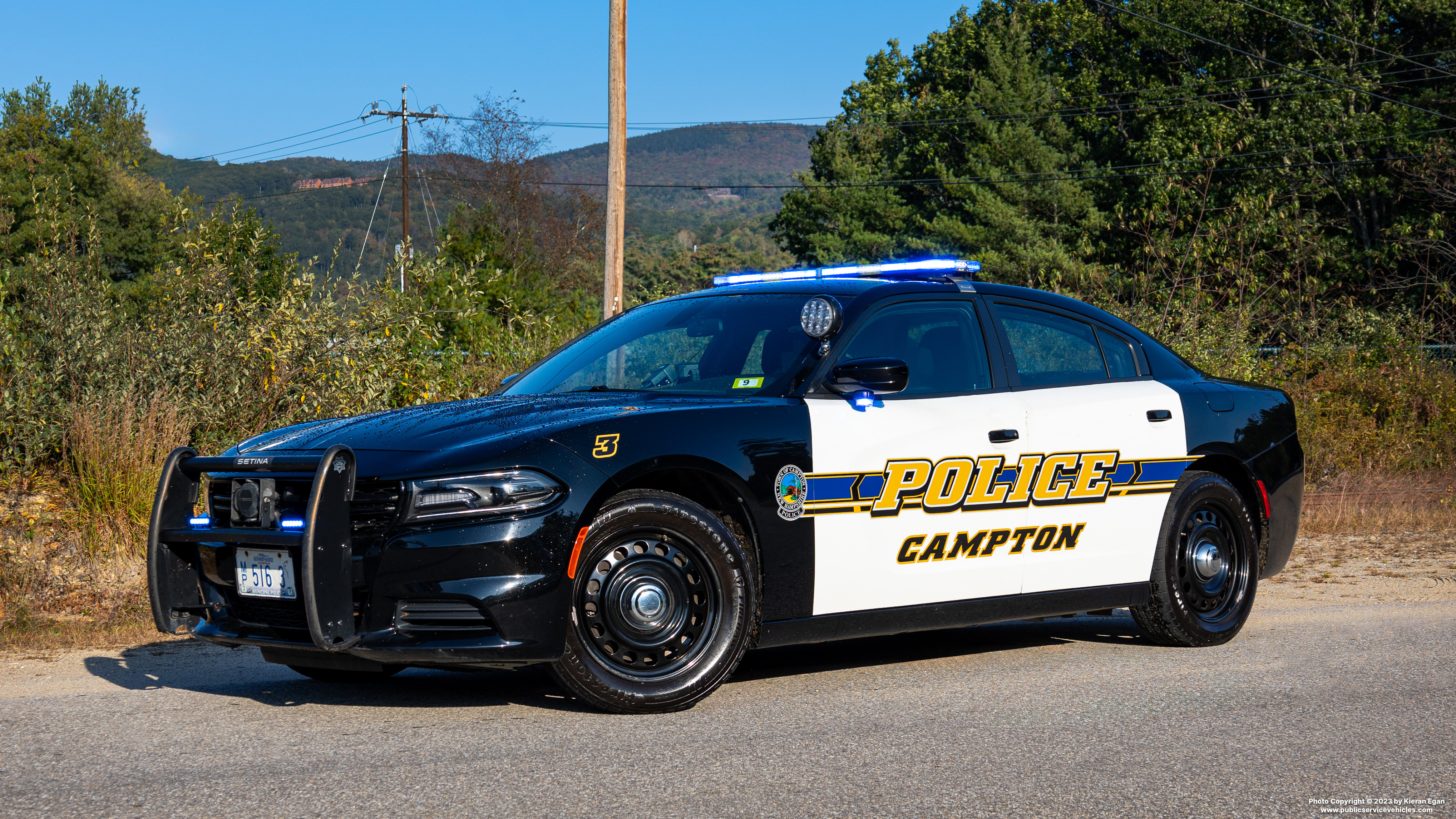 A photo  of Campton Police
            Car 3, a 2021 Dodge Charger             taken by Kieran Egan