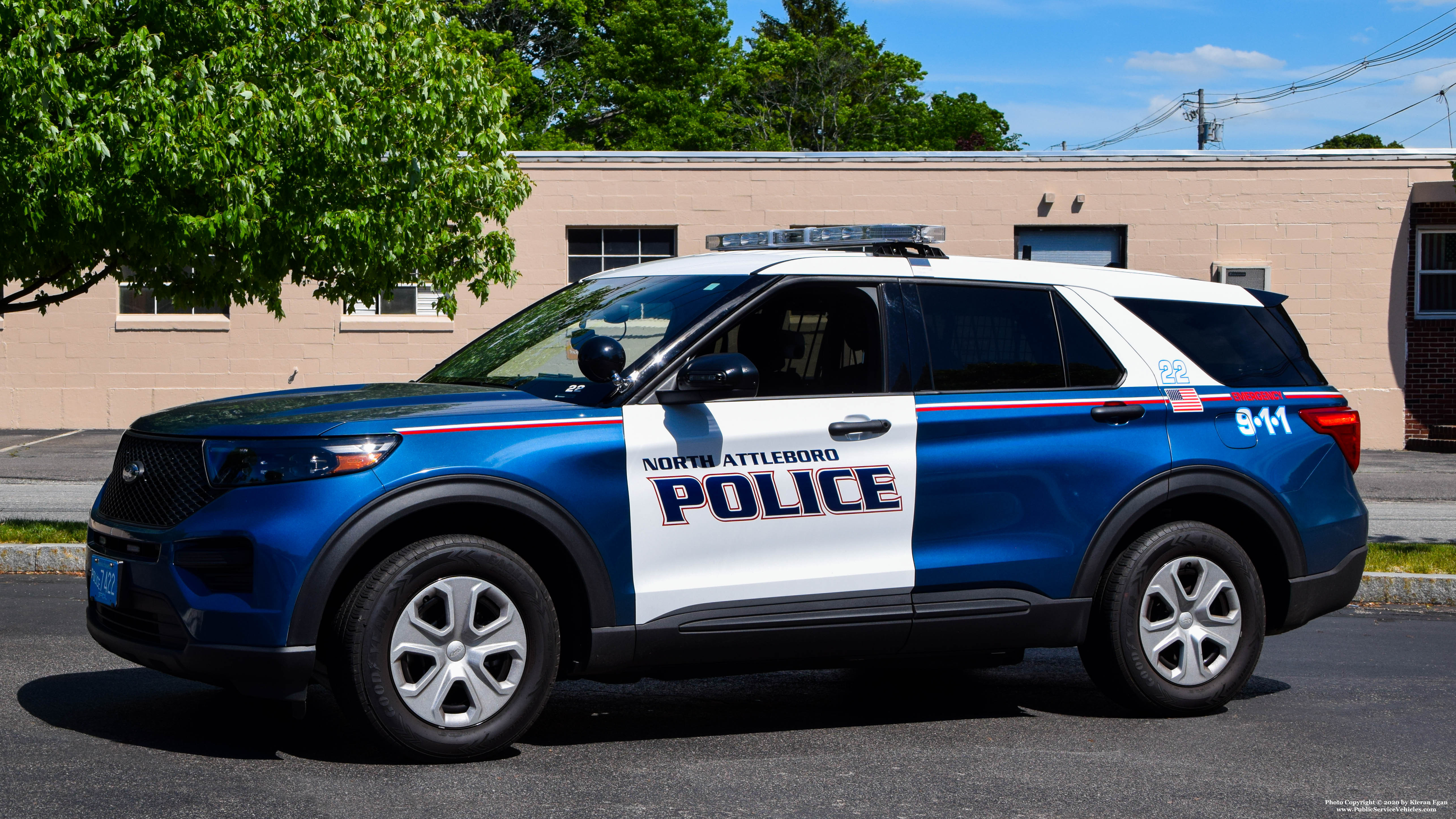 A photo  of North Attleborough Police
            Cruiser 22, a 2020 Ford Police Interceptor Utility             taken by Kieran Egan