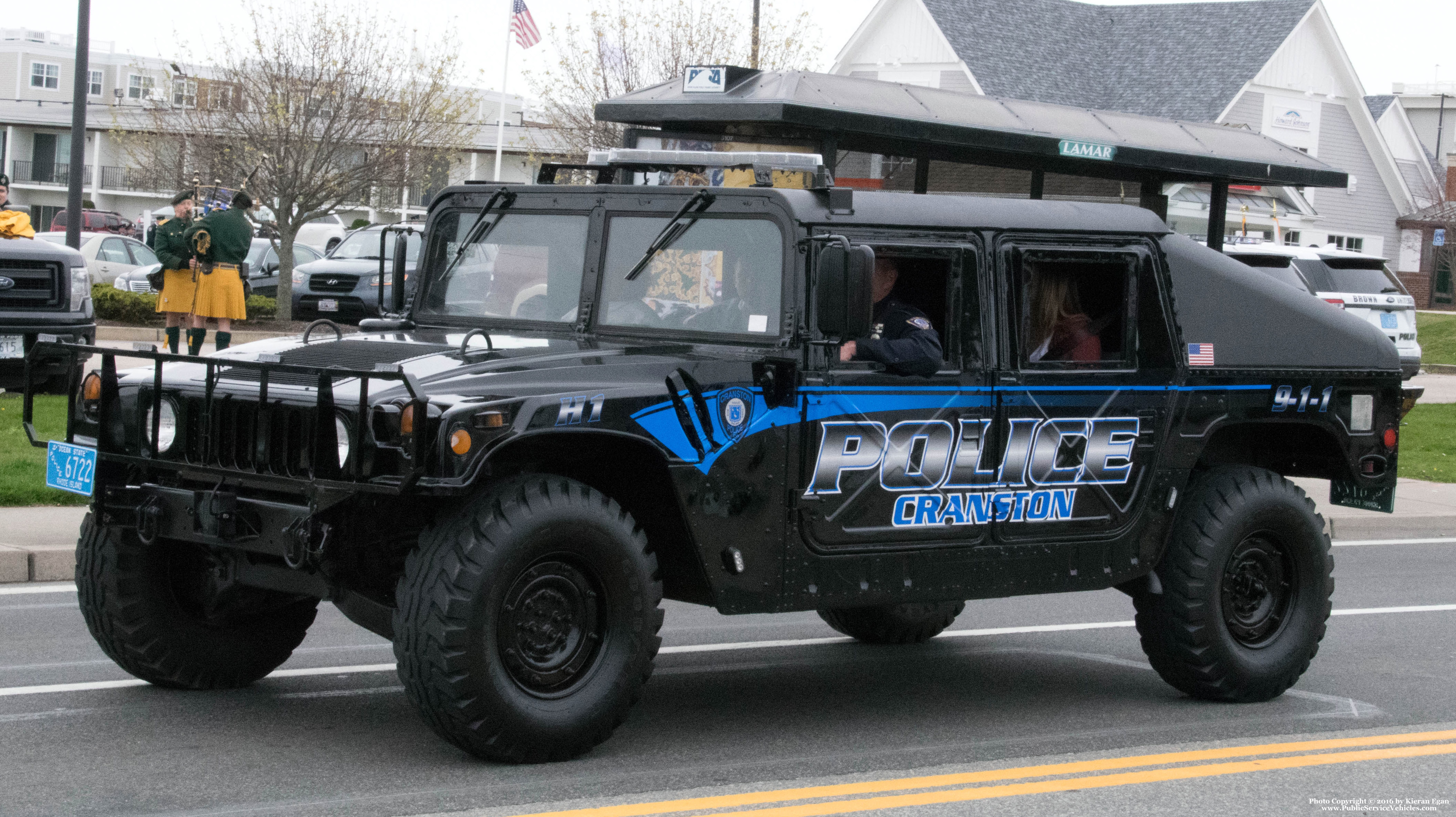 A photo  of Cranston Police
            Humvee 1, a 1990-2000 AM General Humvee             taken by Kieran Egan