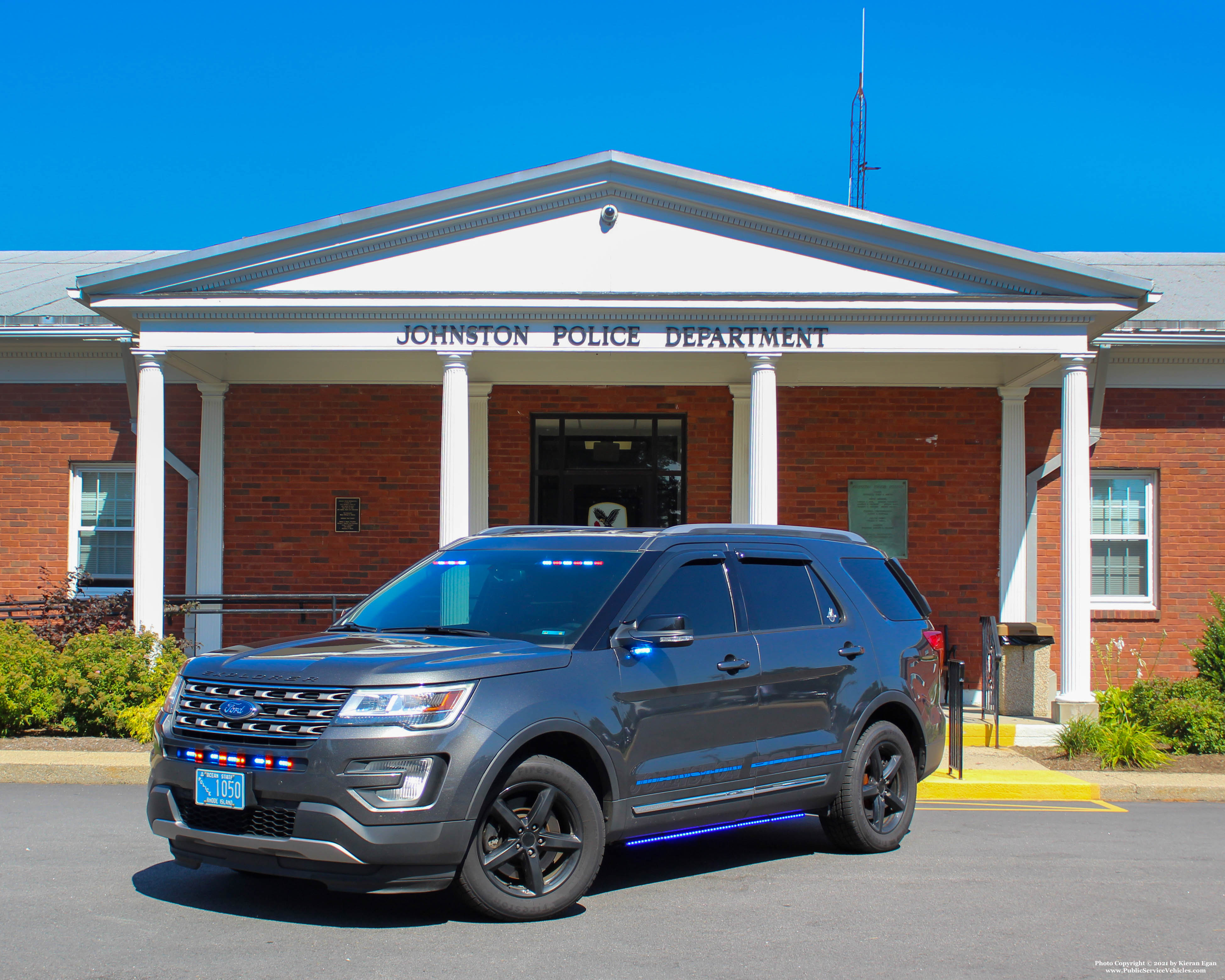 A photo  of Johnston Police
            Cruiser 1050, a 2019 Ford Police Interceptor Utility             taken by Kieran Egan
