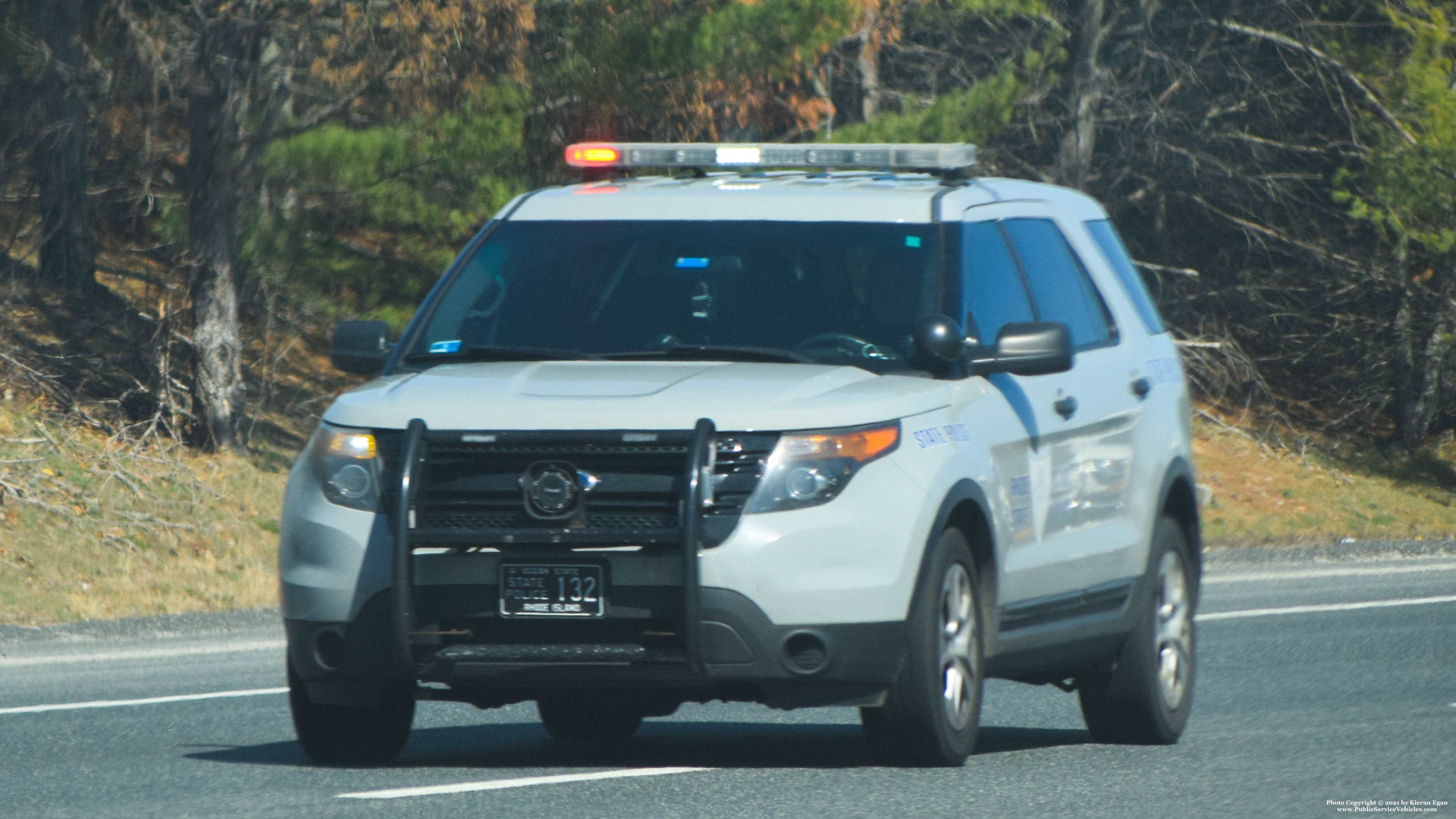 A photo  of Rhode Island State Police
            Cruiser 132, a 2013-2015 Ford Police Interceptor Utility             taken by Kieran Egan
