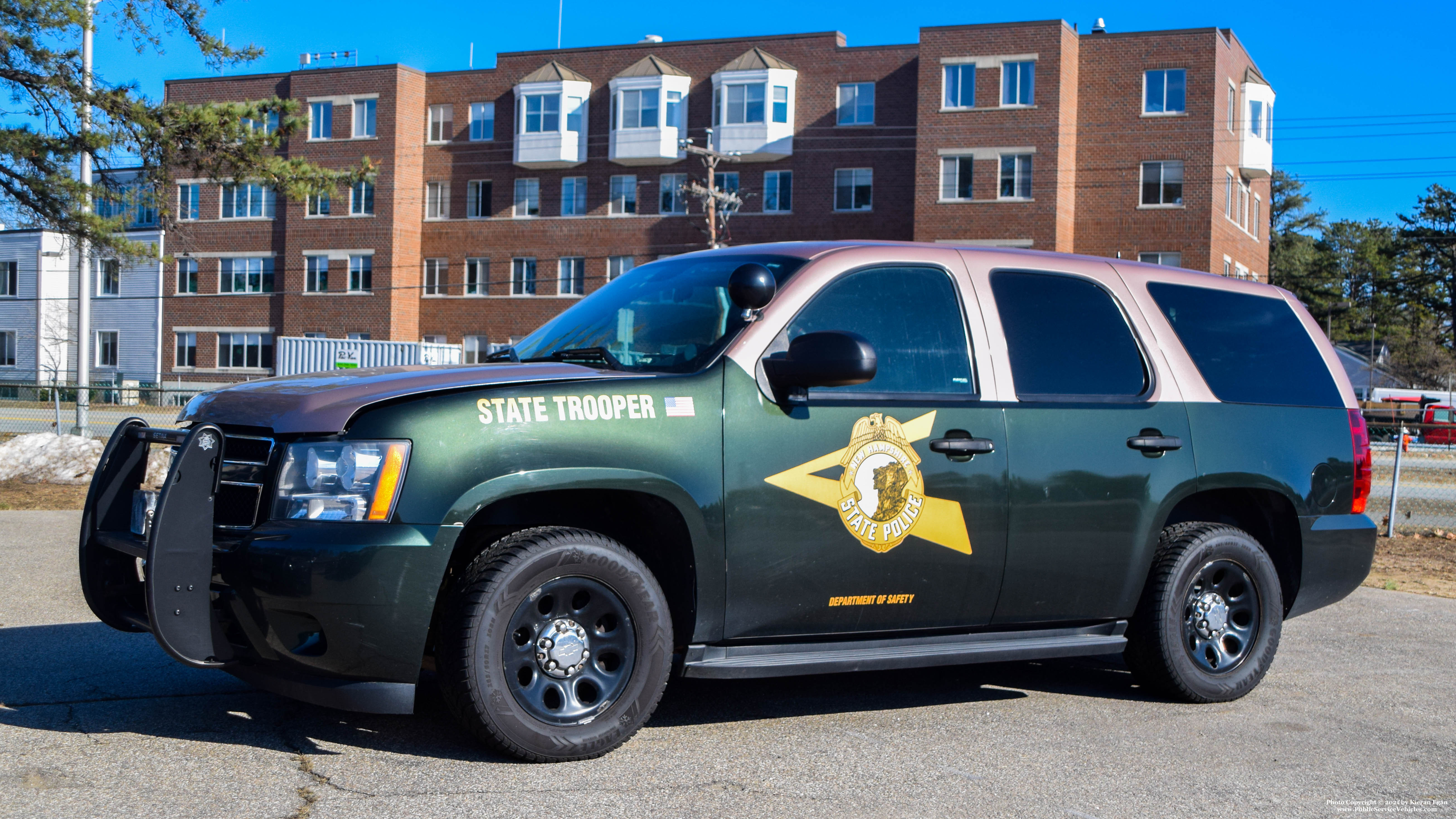 A photo  of New Hampshire State Police
            Cruiser 55, a 2013 Chevrolet Tahoe             taken by Kieran Egan