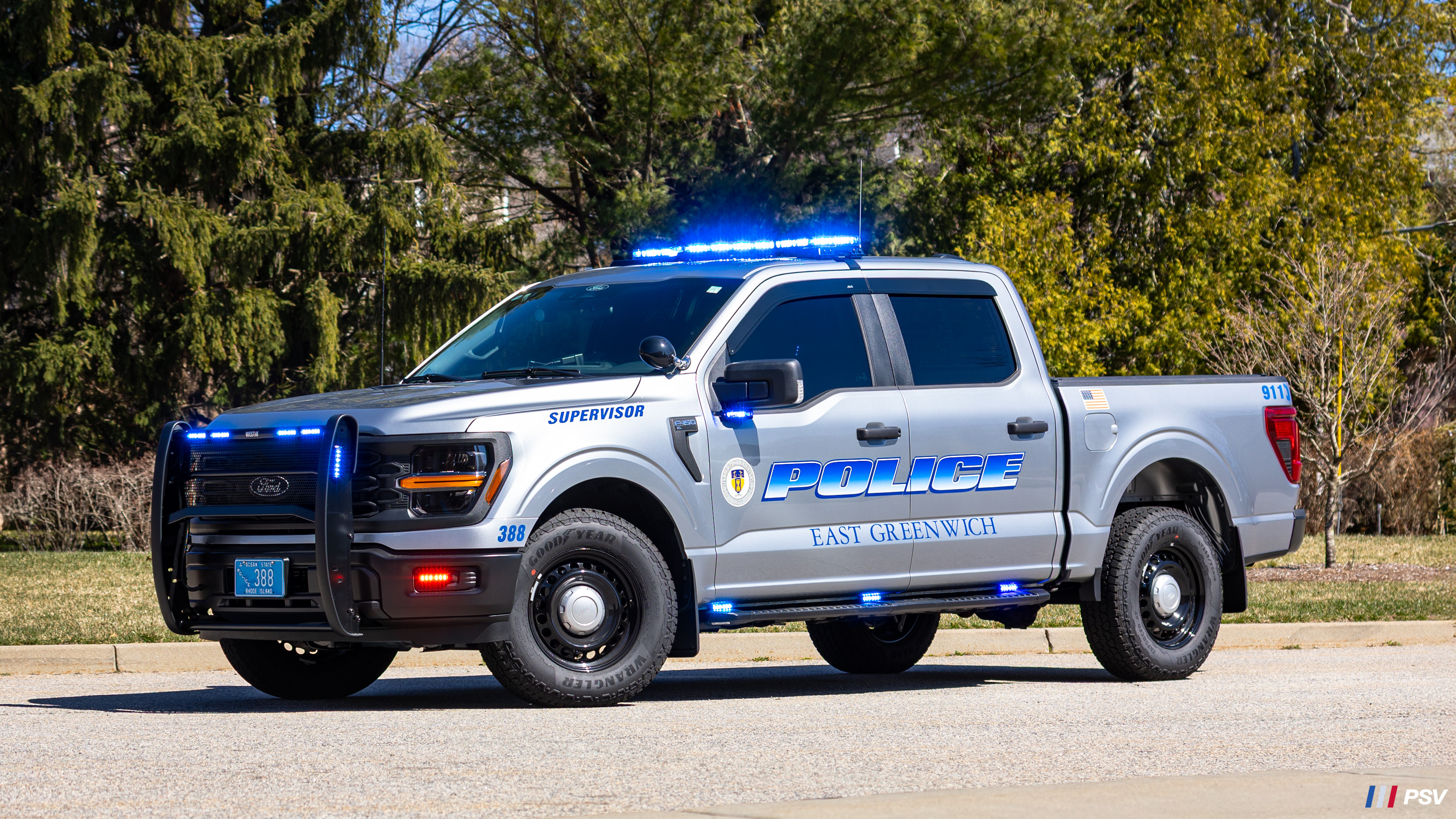 A photo  of East Greenwich Police
            Cruiser 388, a 2024 Ford F-150 Police Responder 3.5             taken by Kieran Egan