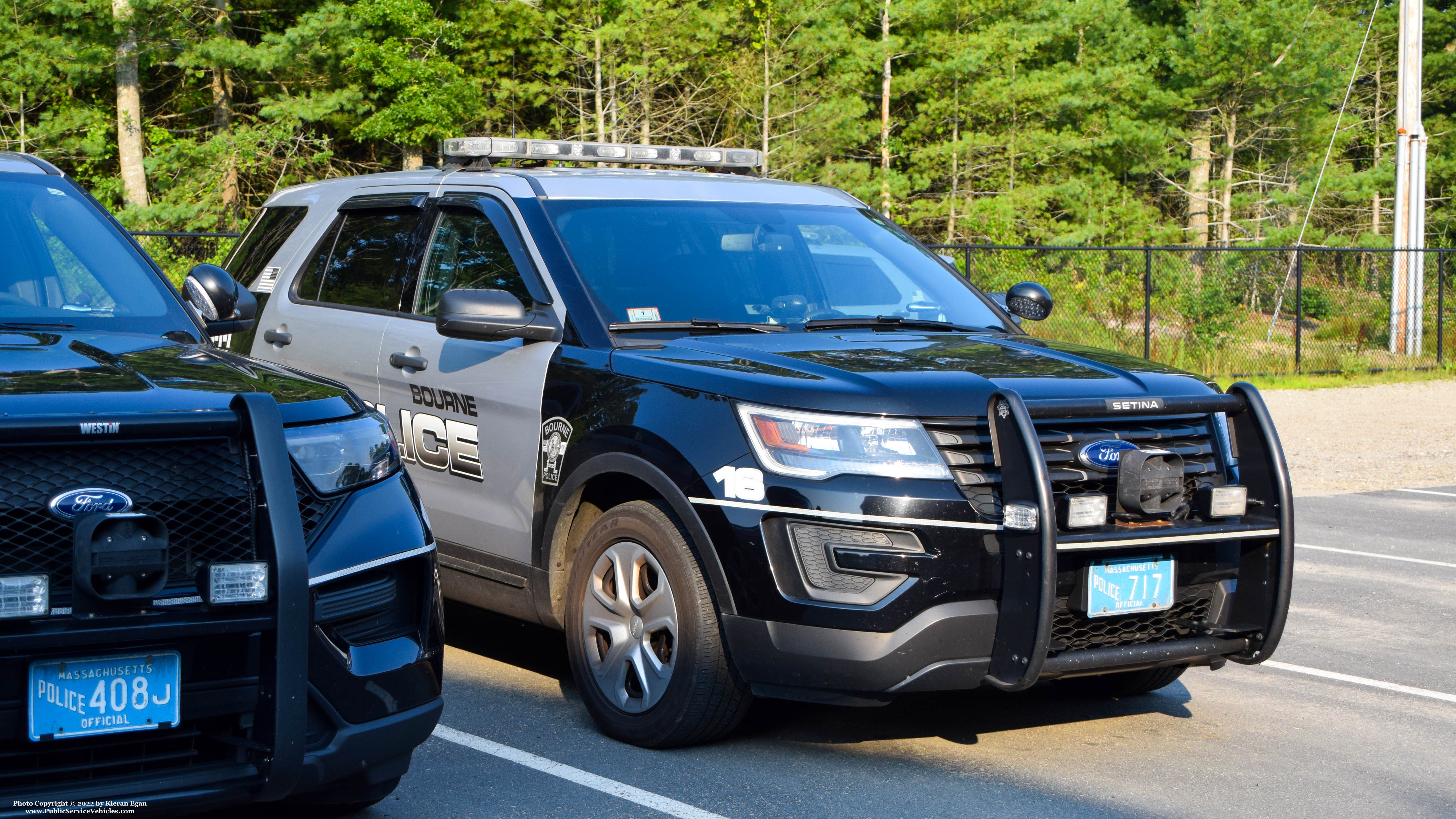 A photo  of Bourne Police
            Cruiser 16, a 2018 Ford Police Interceptor Utility             taken by Kieran Egan